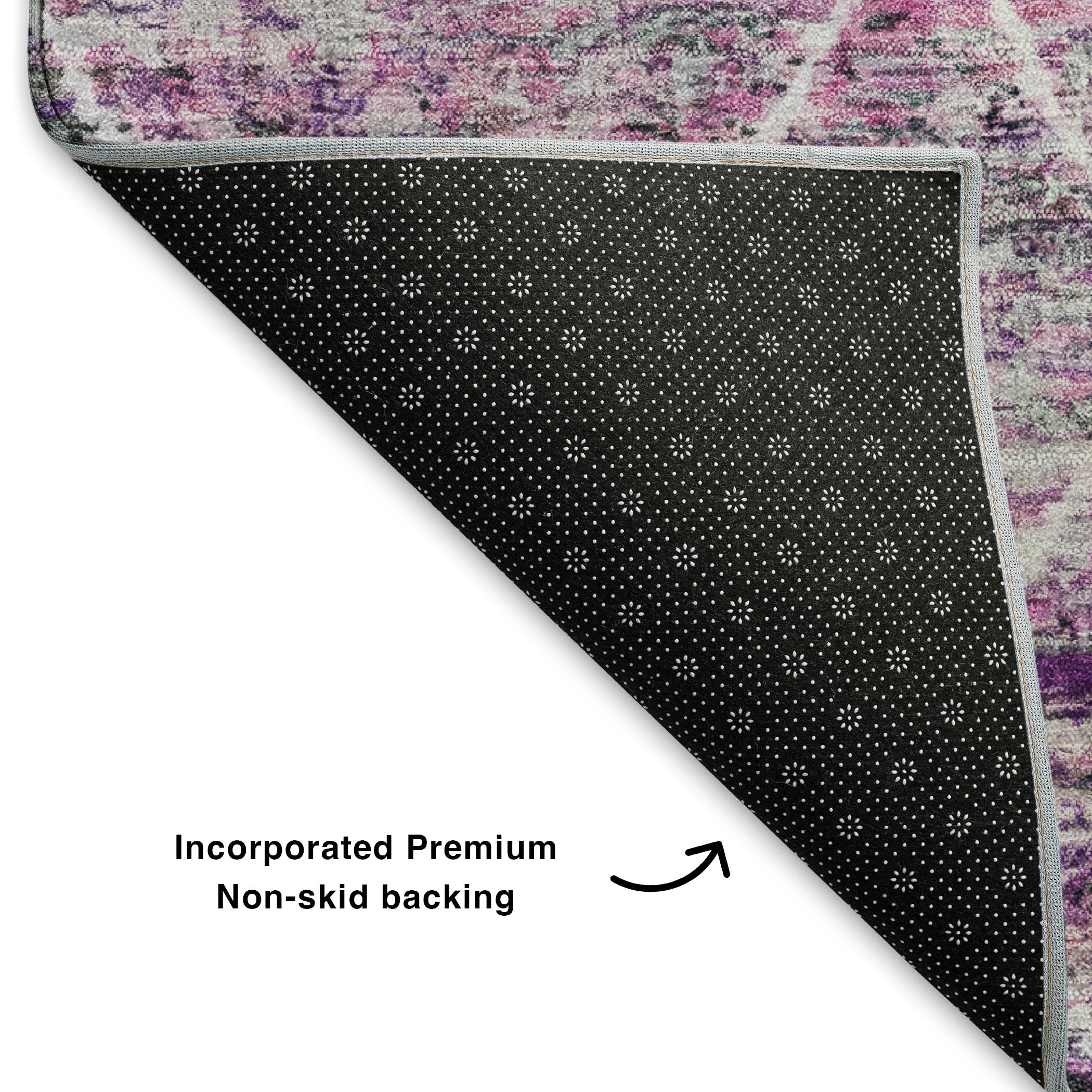 Seoul Machine Washable Transitional Purple Rug 1'8" x 2'6" #shape_Rectangle