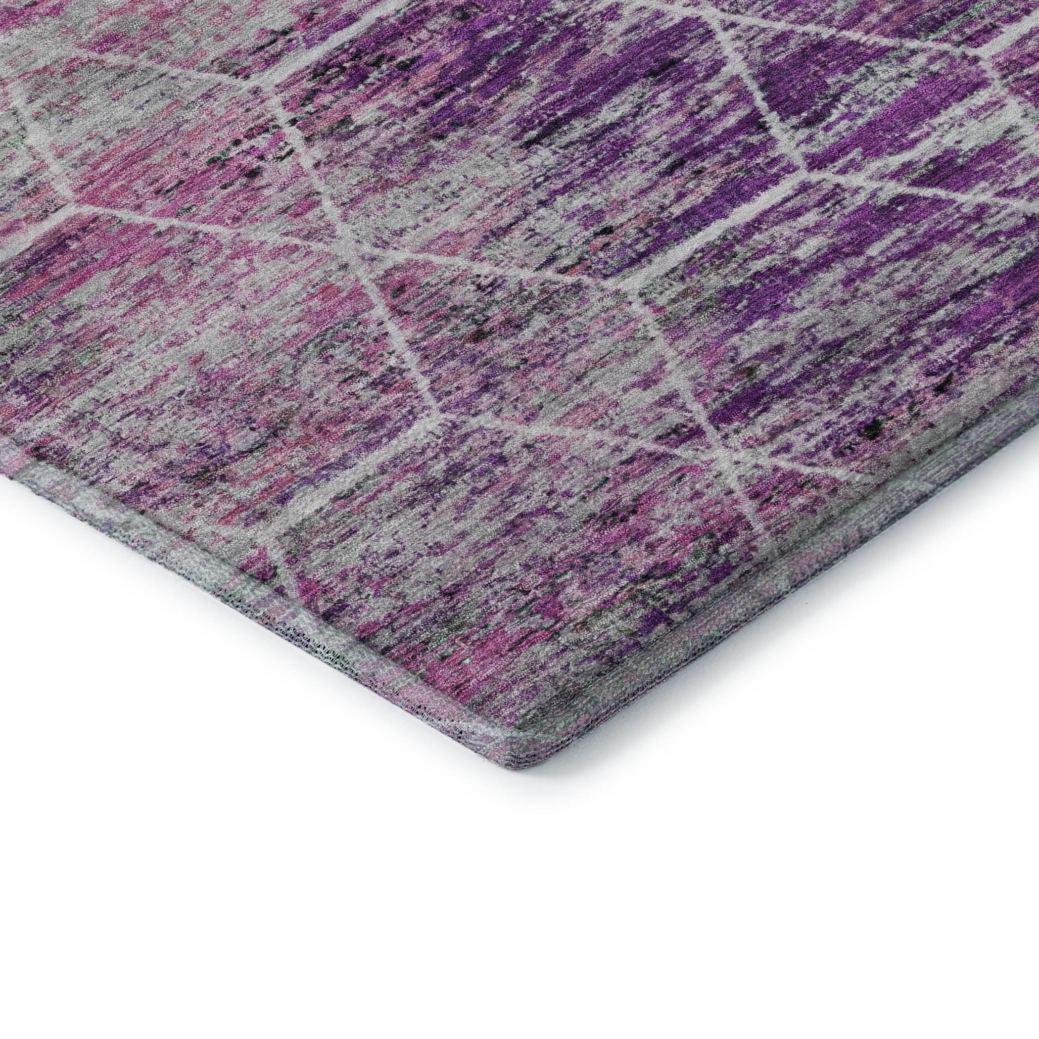 Seoul Machine Washable Transitional Purple Rug 1'8" x 2'6" #shape_Rectangle