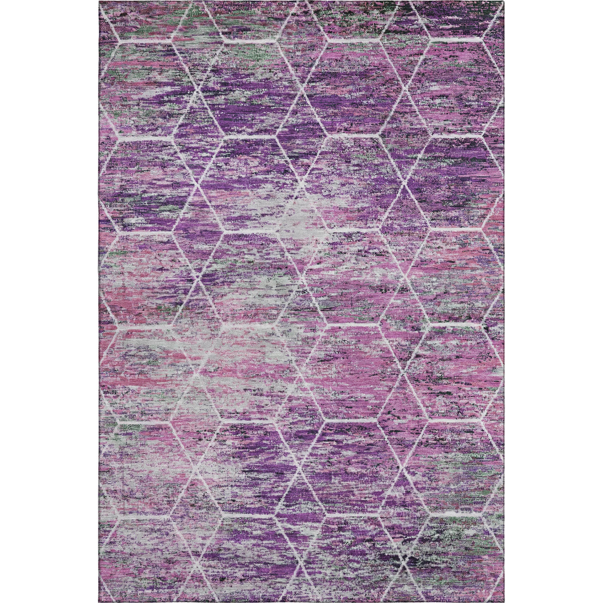 Seoul Machine Washable Transitional Purple Rug 2'6" x 3'10" #shape_Rectangle
