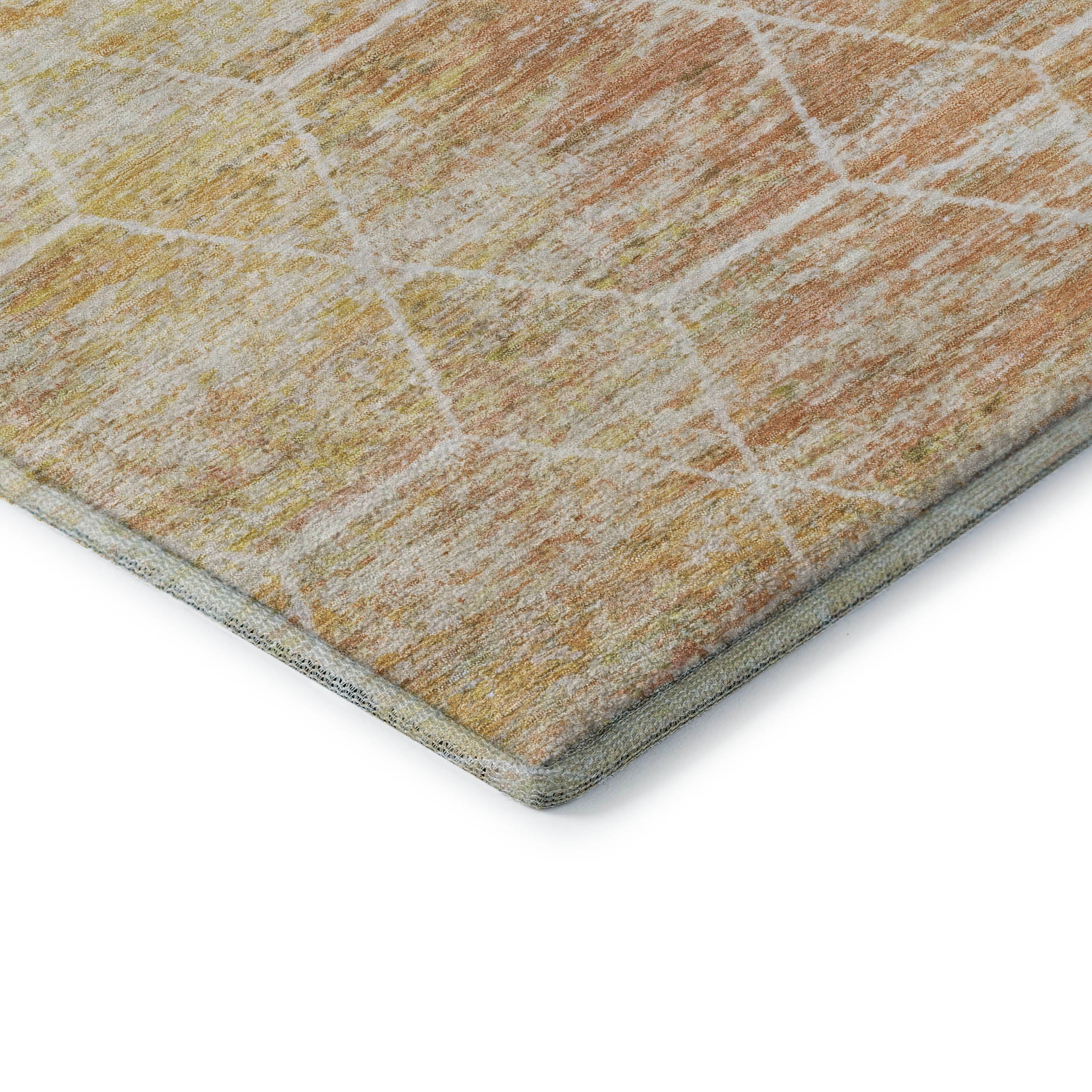 Seoul Machine Washable Transitional Salmon Orange Rug 1'8" x 2'6" #shape_Rectangle