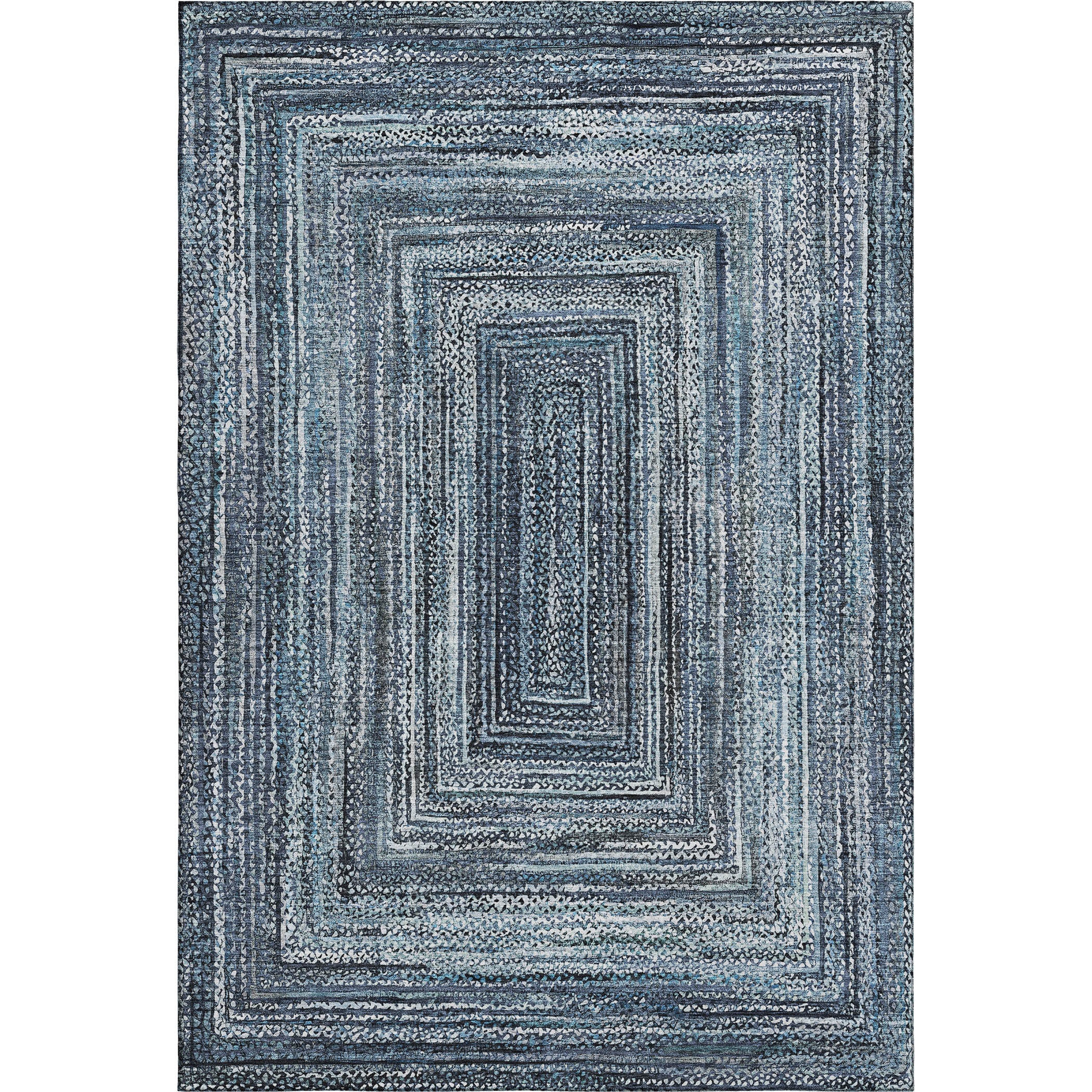 Vienna Machine Washable Transitional Blue Rug 2'6" x 3'10" #shape_Rectangle