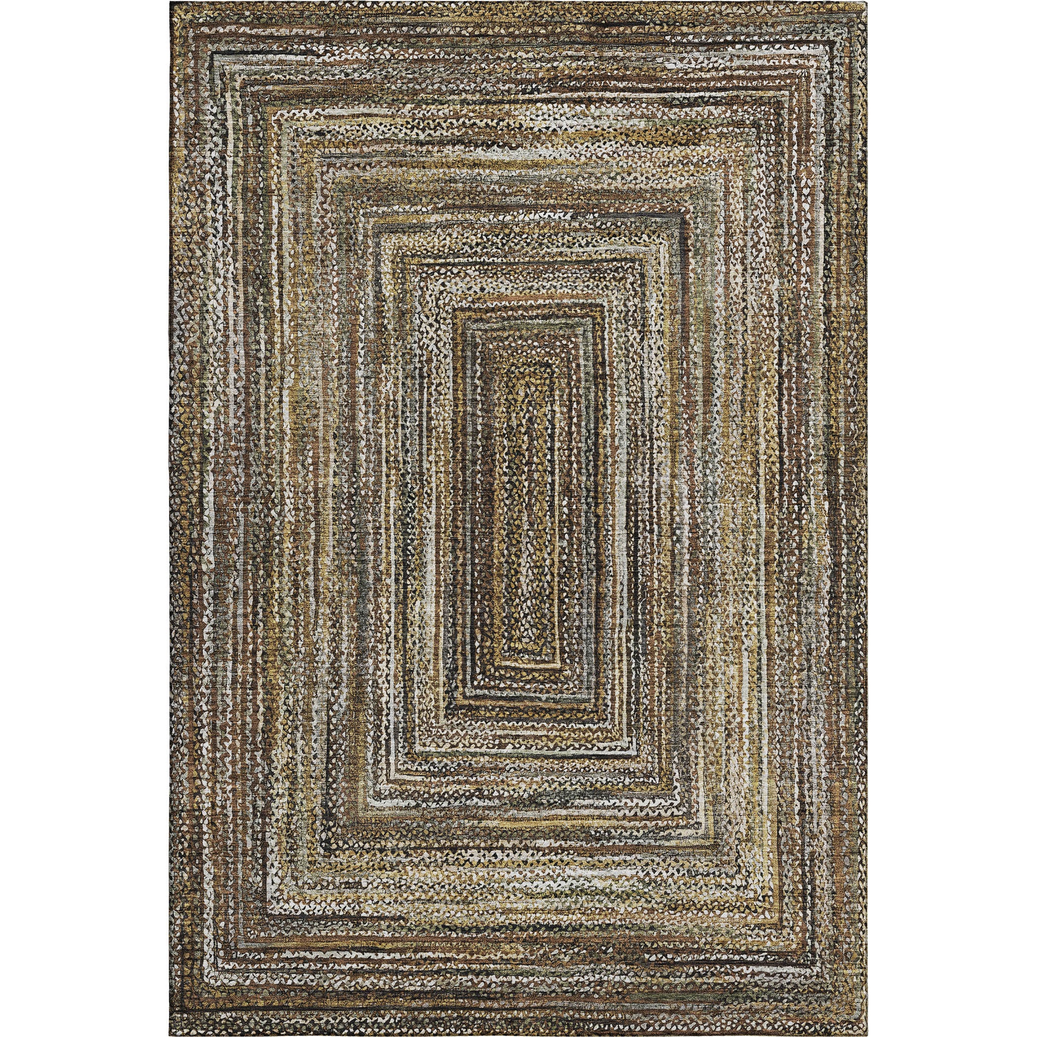 Vienna Machine Washable Transitional Brown Rug 2'6" x 3'10" #shape_Rectangle