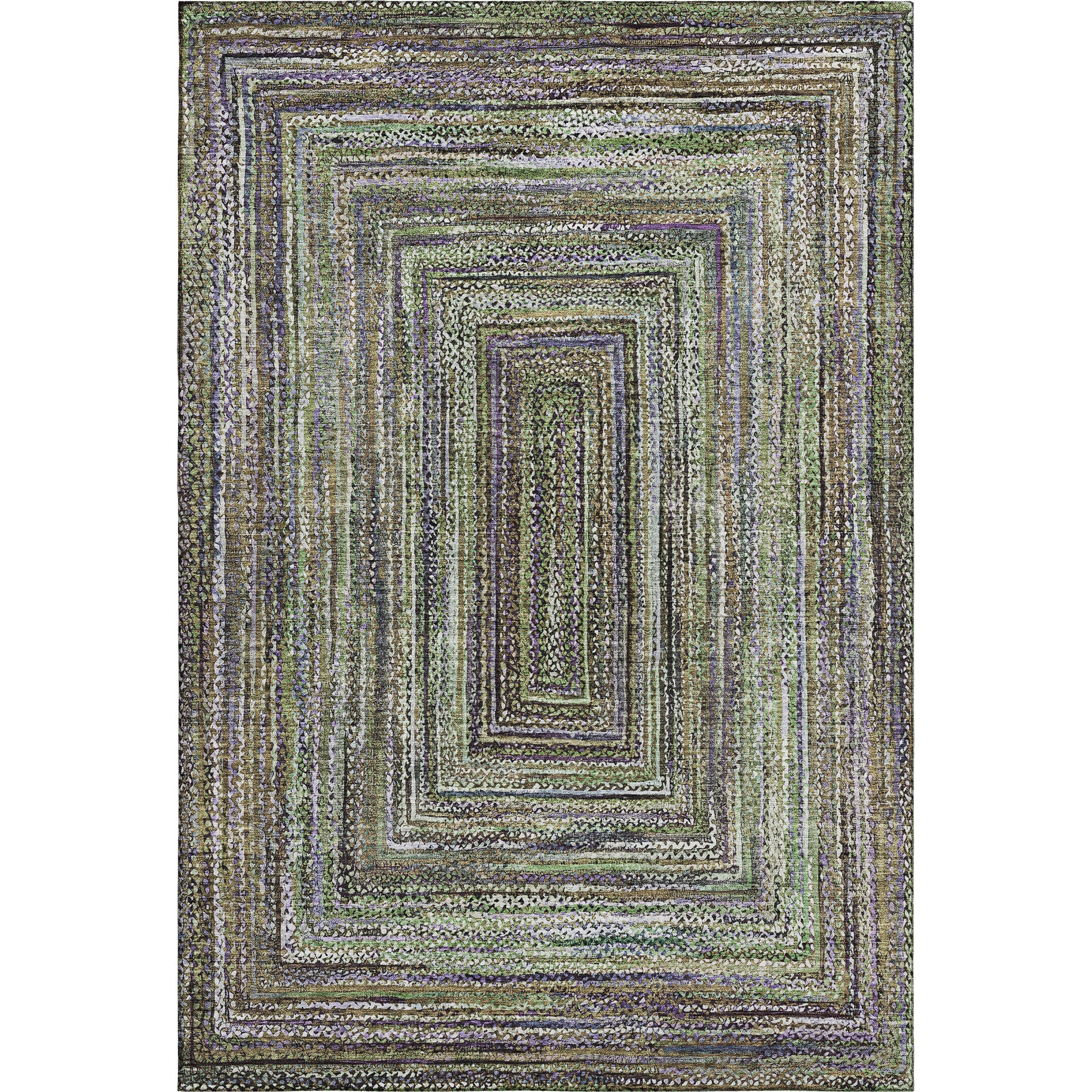 Vienna Machine Washable Transitional Olive Green Rug 2'6" x 3'10" #shape_Rectangle