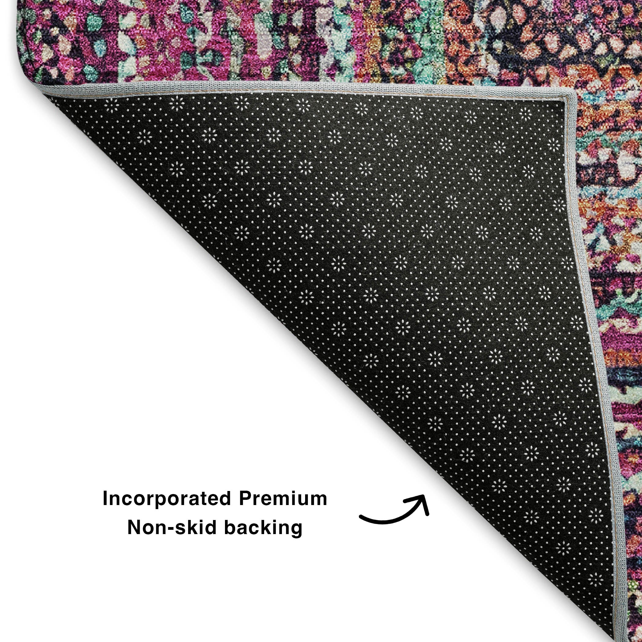 Vienna Machine Washable Transitional Pink Rug 1'8" x 2'6" #shape_Rectangle