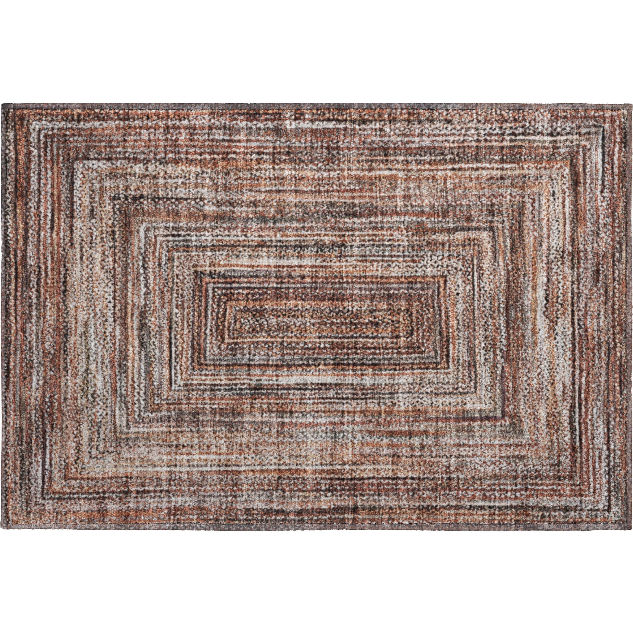 Vienna Machine Washable Transitional Terracotta Orange Rug 1'8" x 2'6" #shape_Rectangle