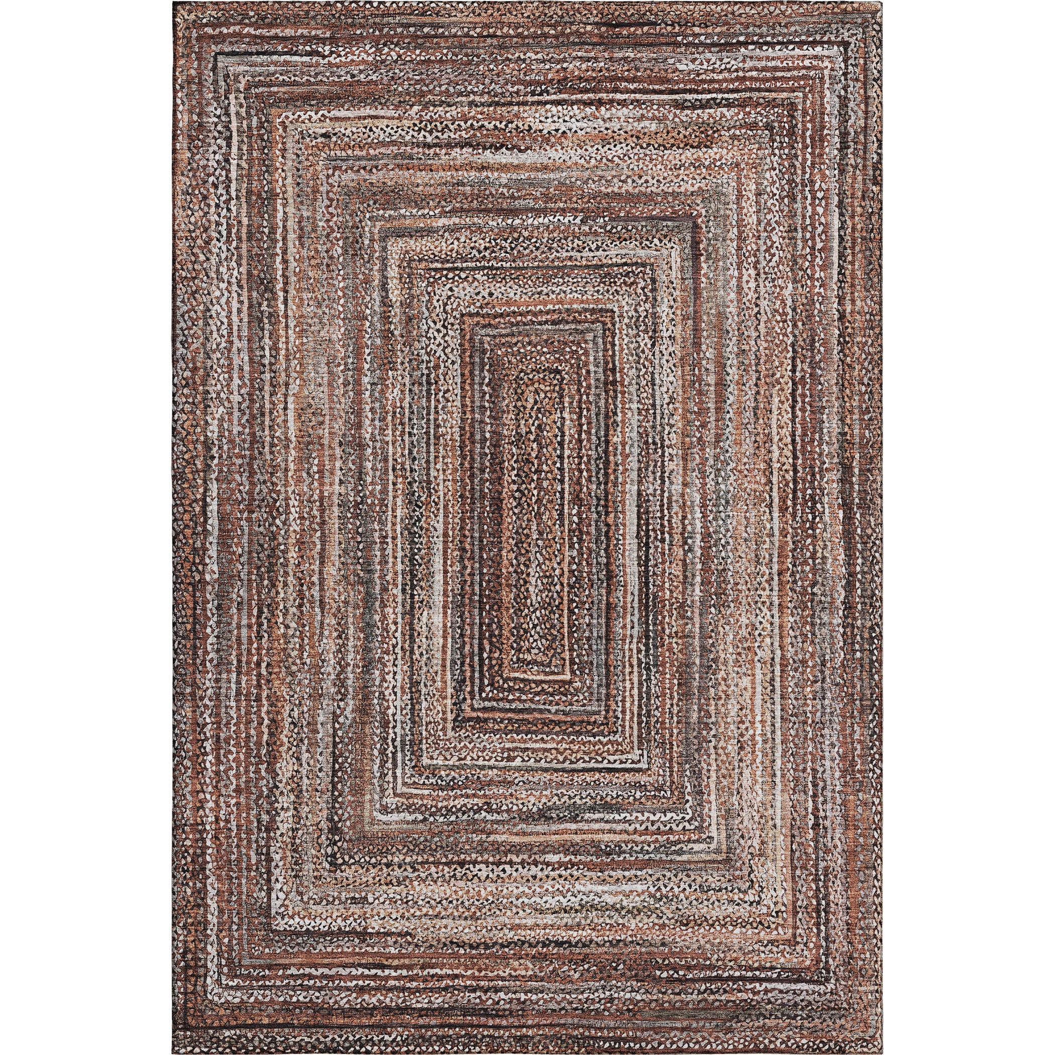 Vienna Machine Washable Transitional Terracotta Orange Rug 2'6" x 3'10" #shape_Rectangle