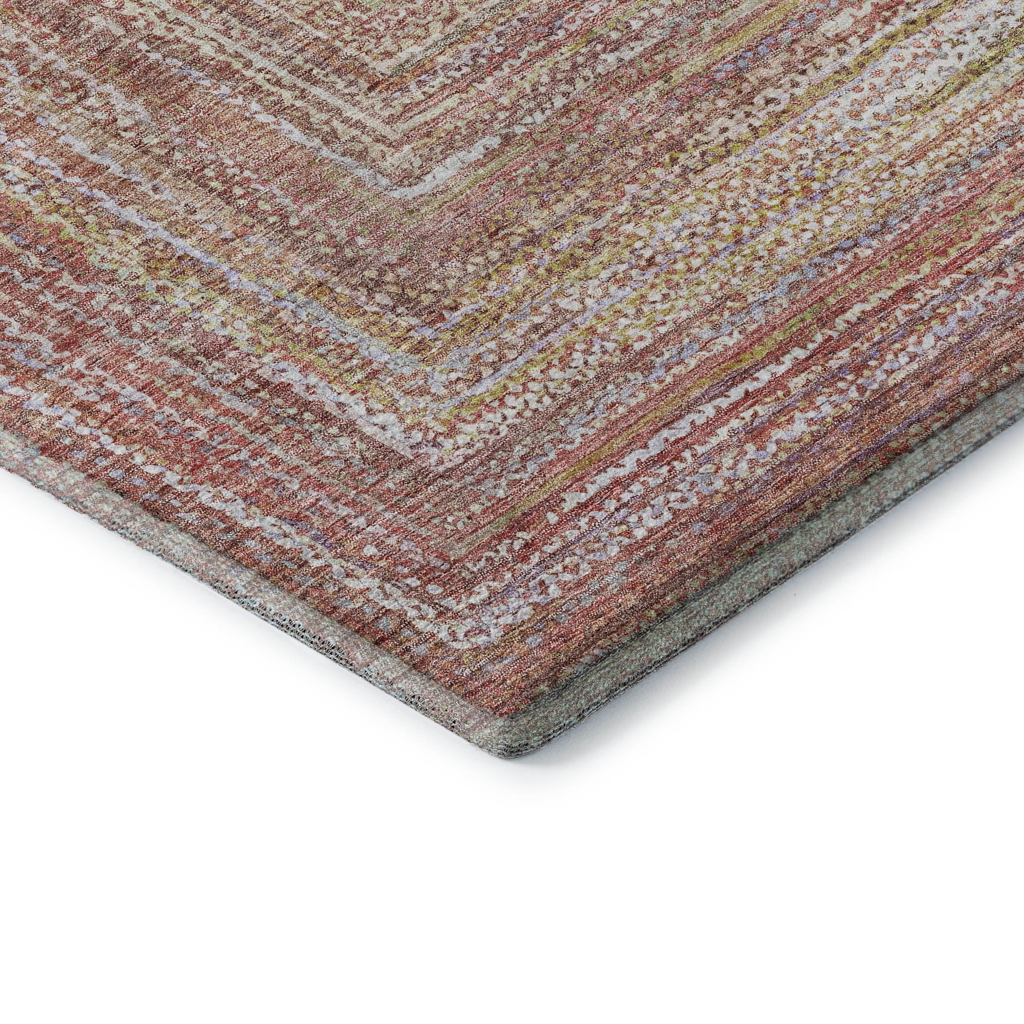 Seoul Machine Washable Transitional Paprika Orange Rug 1'8" x 2'6" #shape_Rectangle