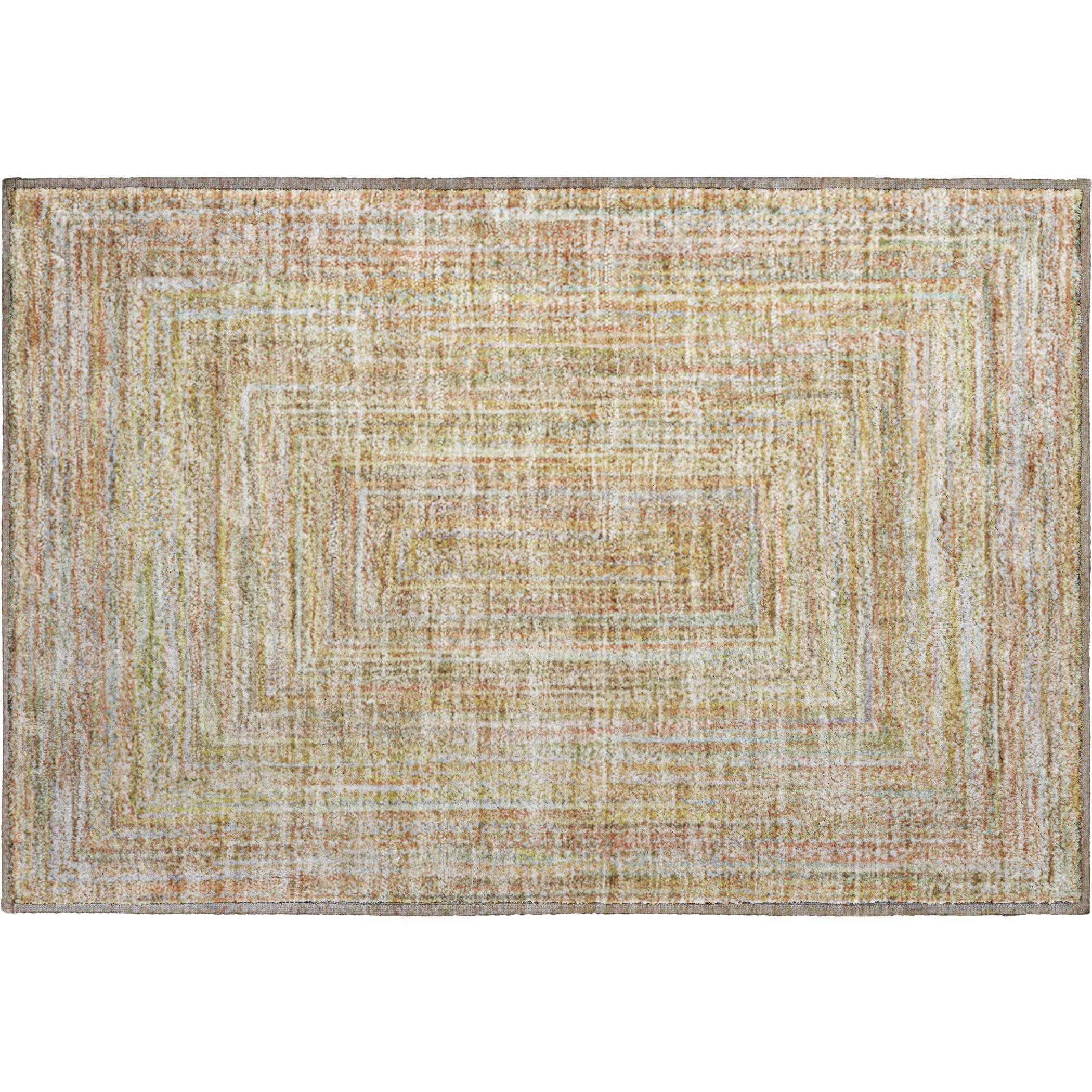 Seoul Machine Washable Transitional Tan Brown Rug 1'8" x 2'6" #shape_Rectangle