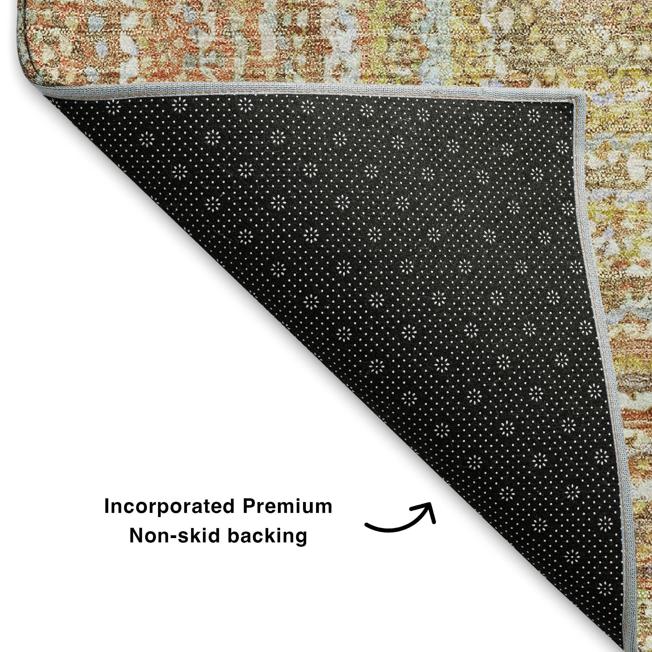 Seoul Machine Washable Transitional Tan Brown Rug 1'8" x 2'6" #shape_Rectangle