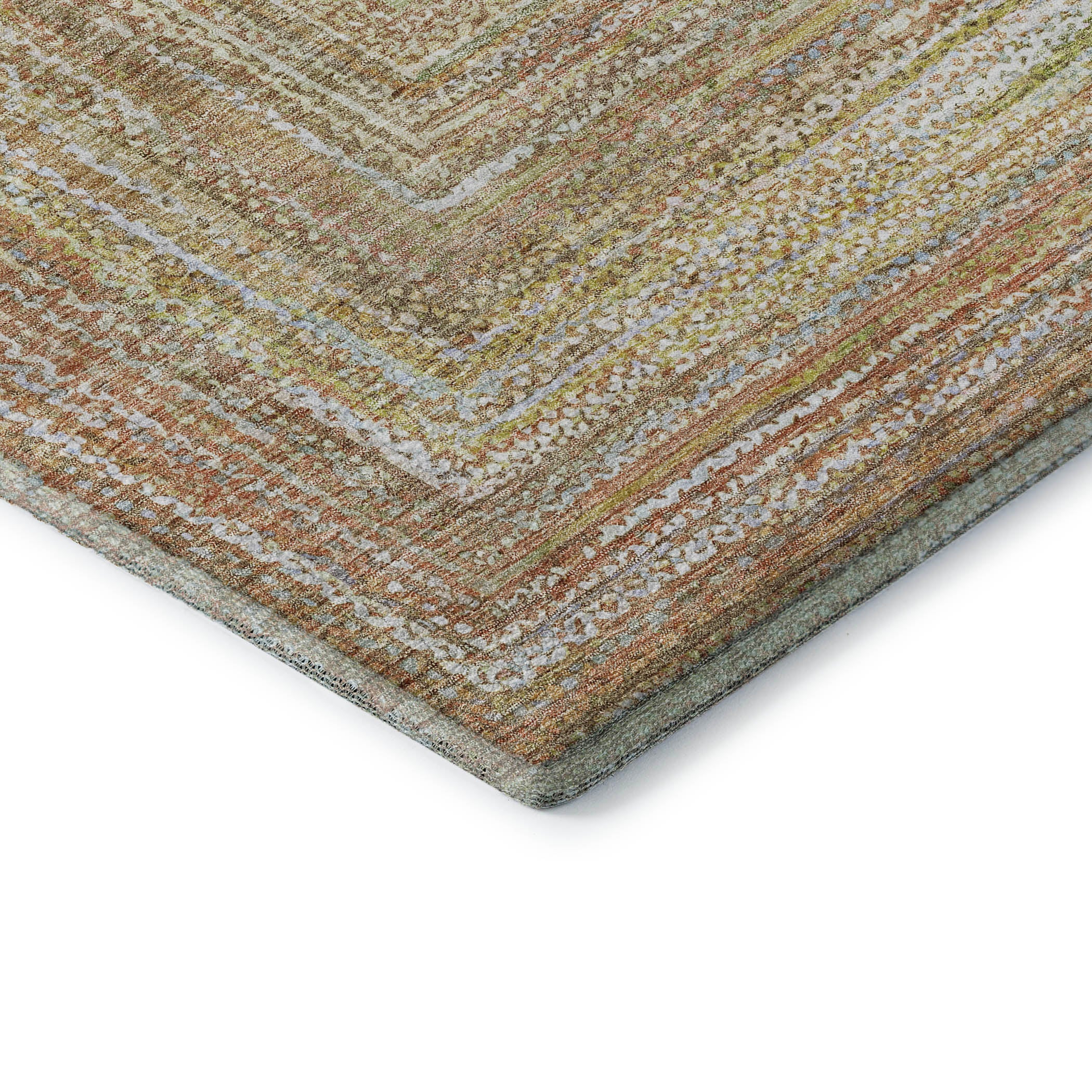Seoul Machine Washable Transitional Tan Brown Rug 1'8" x 2'6" #shape_Rectangle