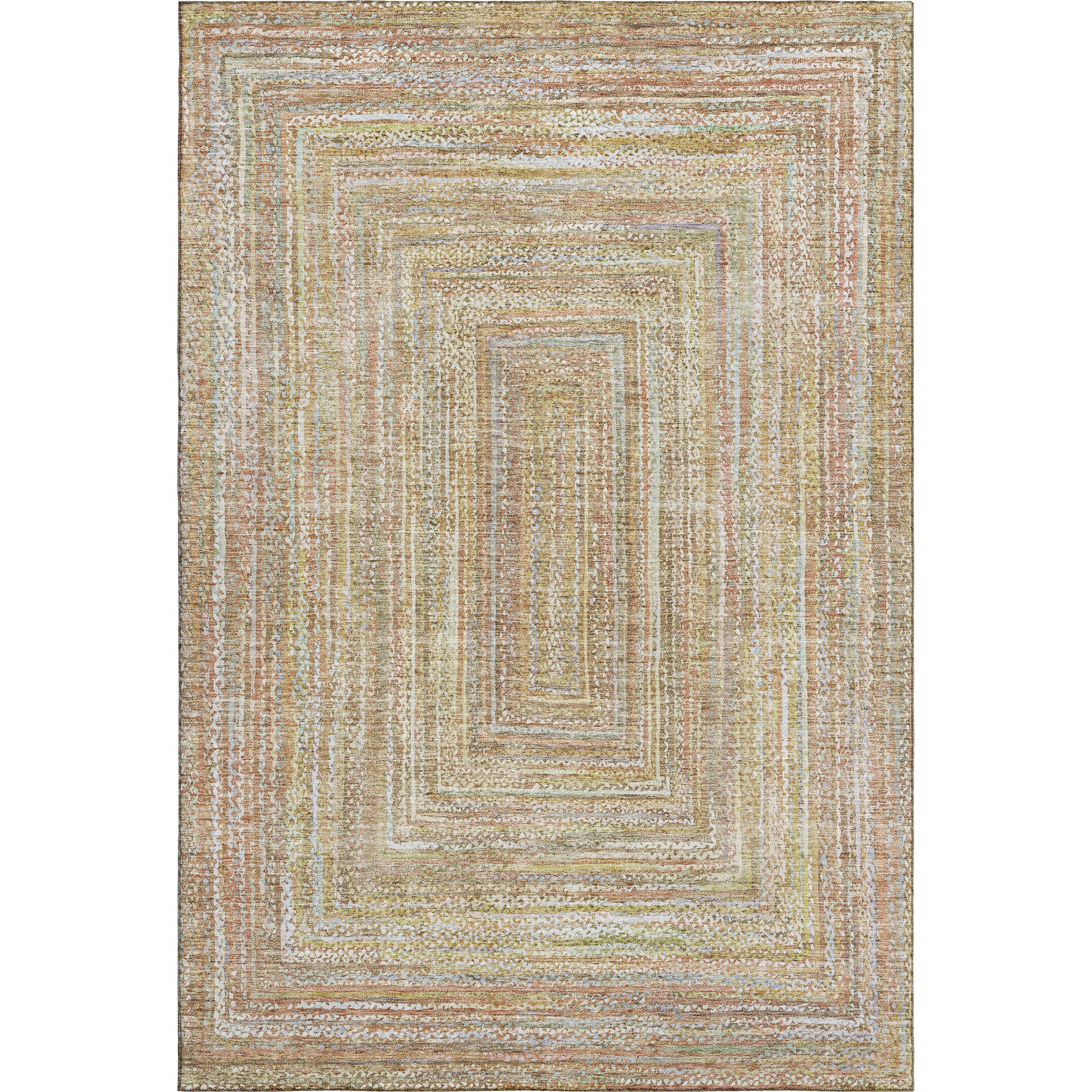 Seoul Machine Washable Transitional Tan Brown Rug 2'6" x 3'10" #shape_Rectangle