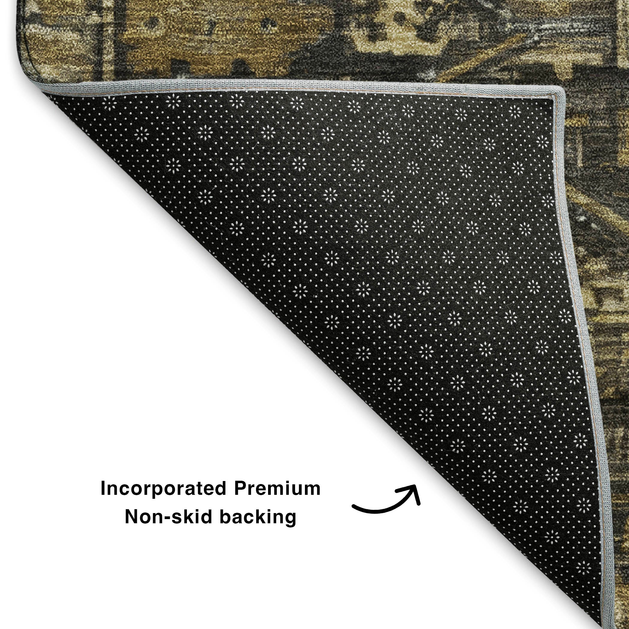 Cusco Machine Washable Traditional Brown Rug 1'8" x 2'6" #shape_Rectangle