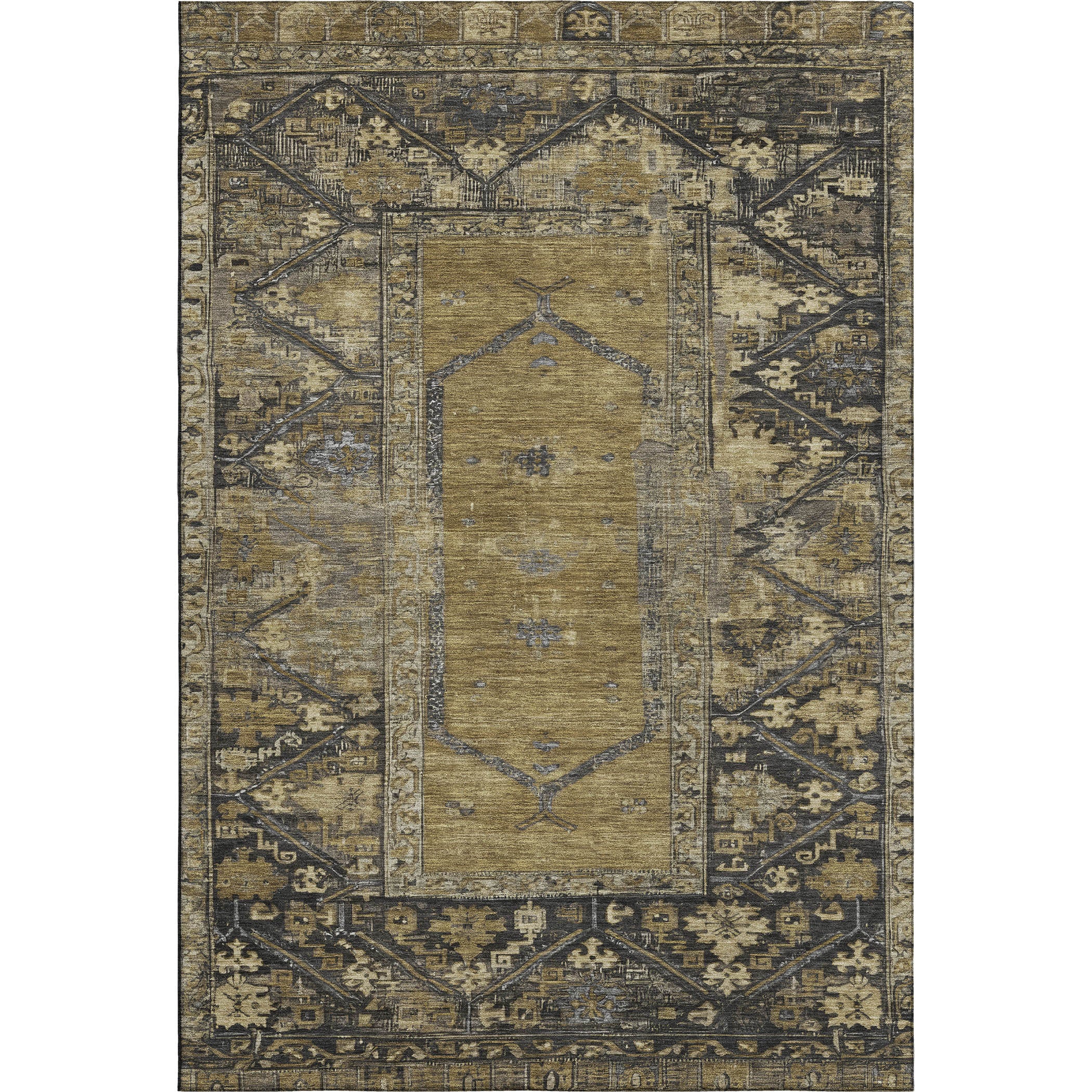 Cusco Machine Washable Traditional Brown Rug 2'6" x 3'10" #shape_Rectangle