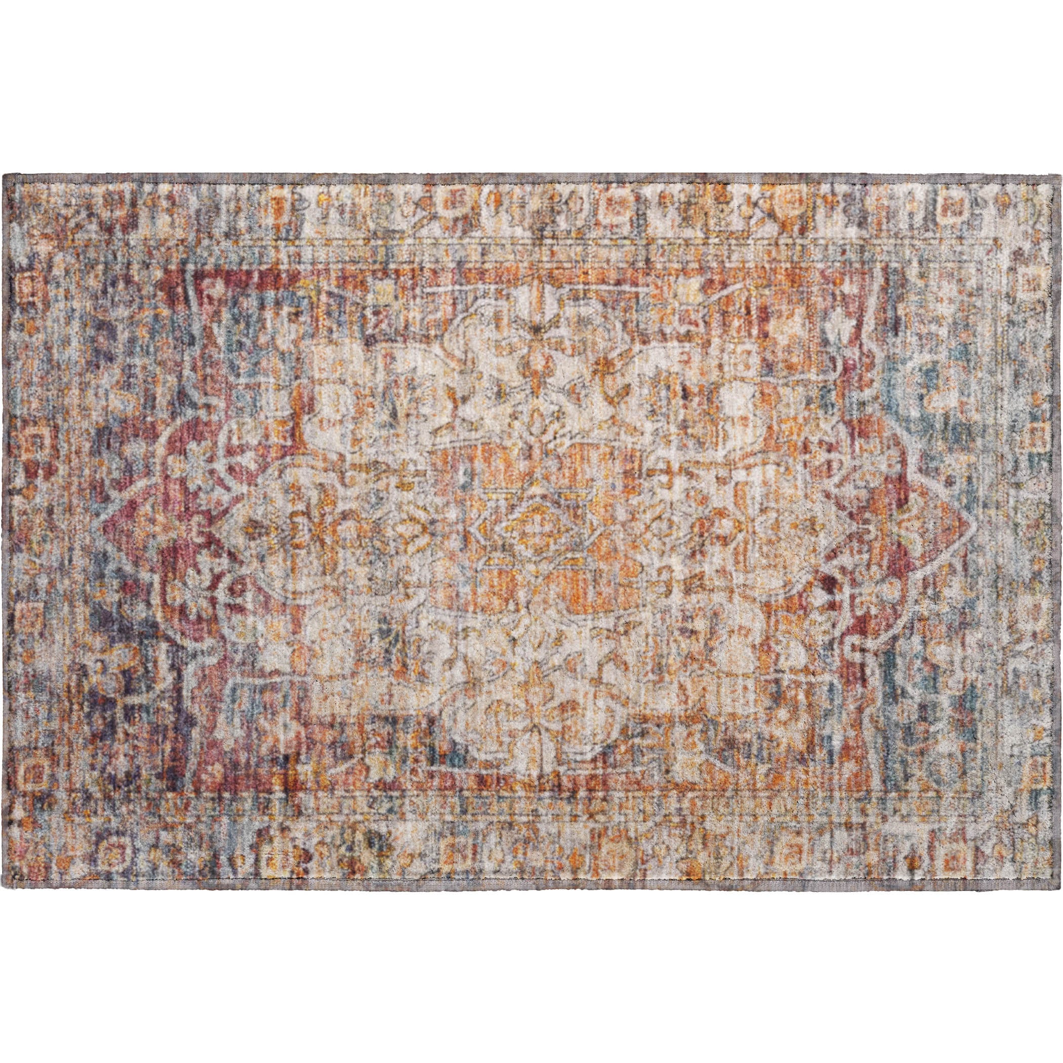 Ghent Machine Washable Traditional Copper Orange Rug 1'8" x 2'6" #shape_Rectangle