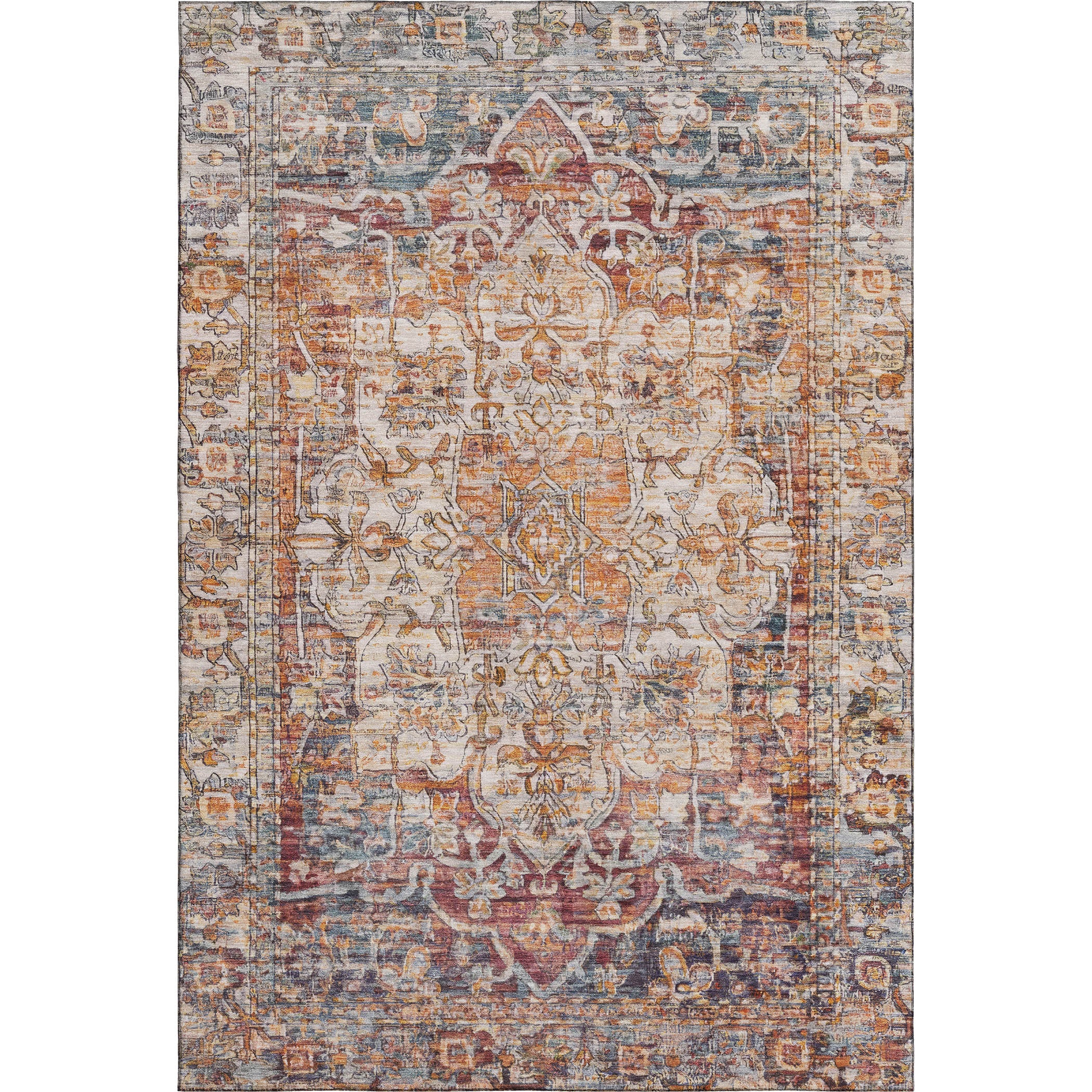 Ghent Machine Washable Traditional Copper Orange Rug 2'6" x 3'10" #shape_Rectangle