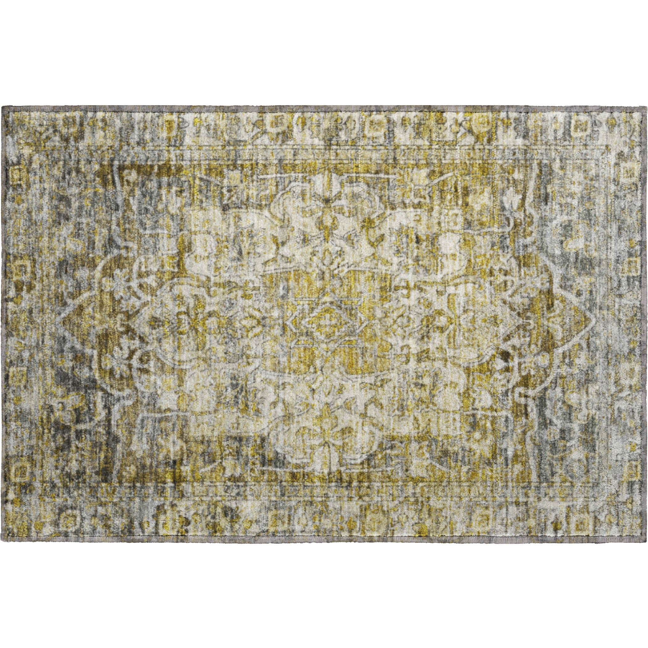 Ghent Machine Washable Traditional Pewter Gray Rug 1'8" x 2'6" #shape_Rectangle