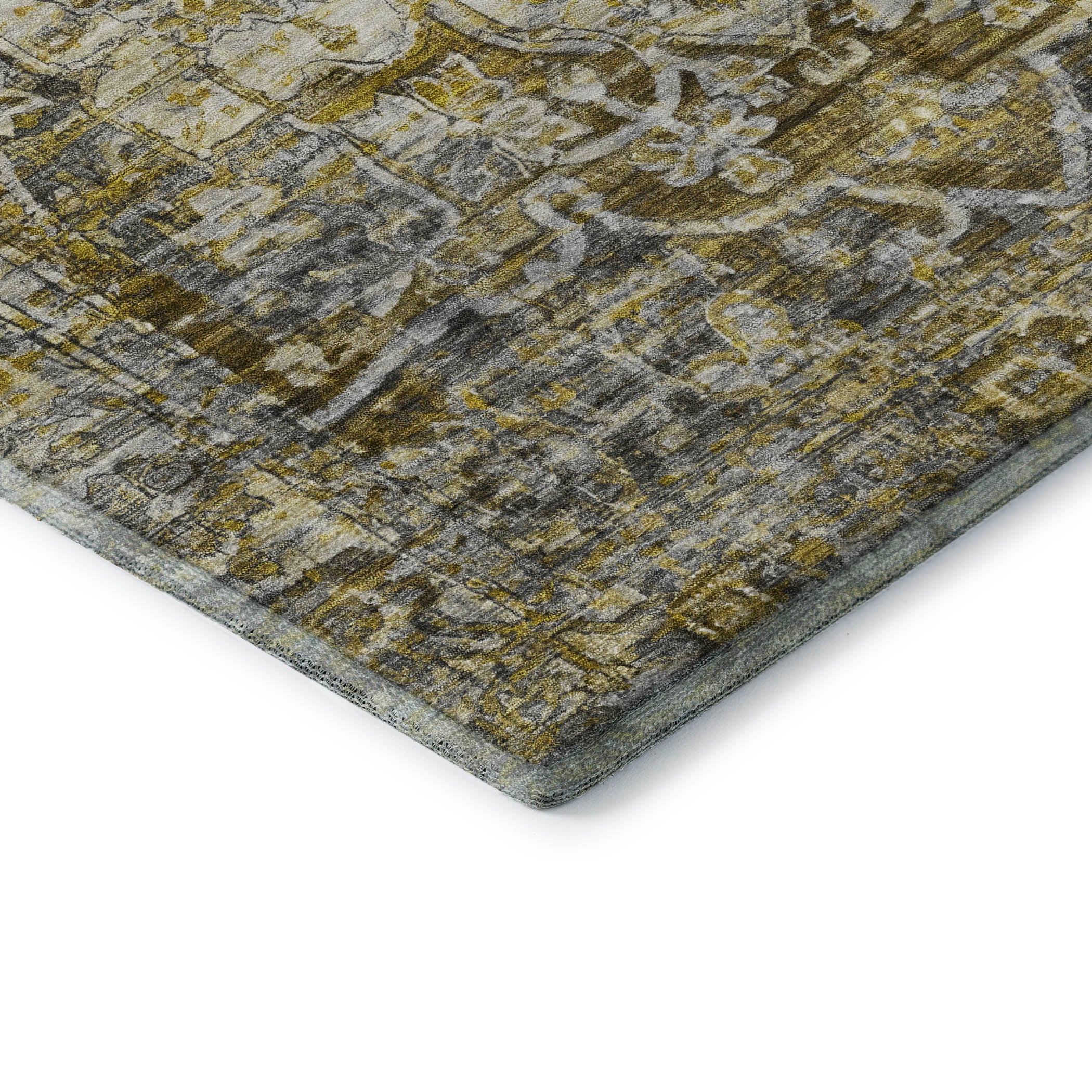 Ghent Machine Washable Traditional Pewter Gray Rug 1'8" x 2'6" #shape_Rectangle
