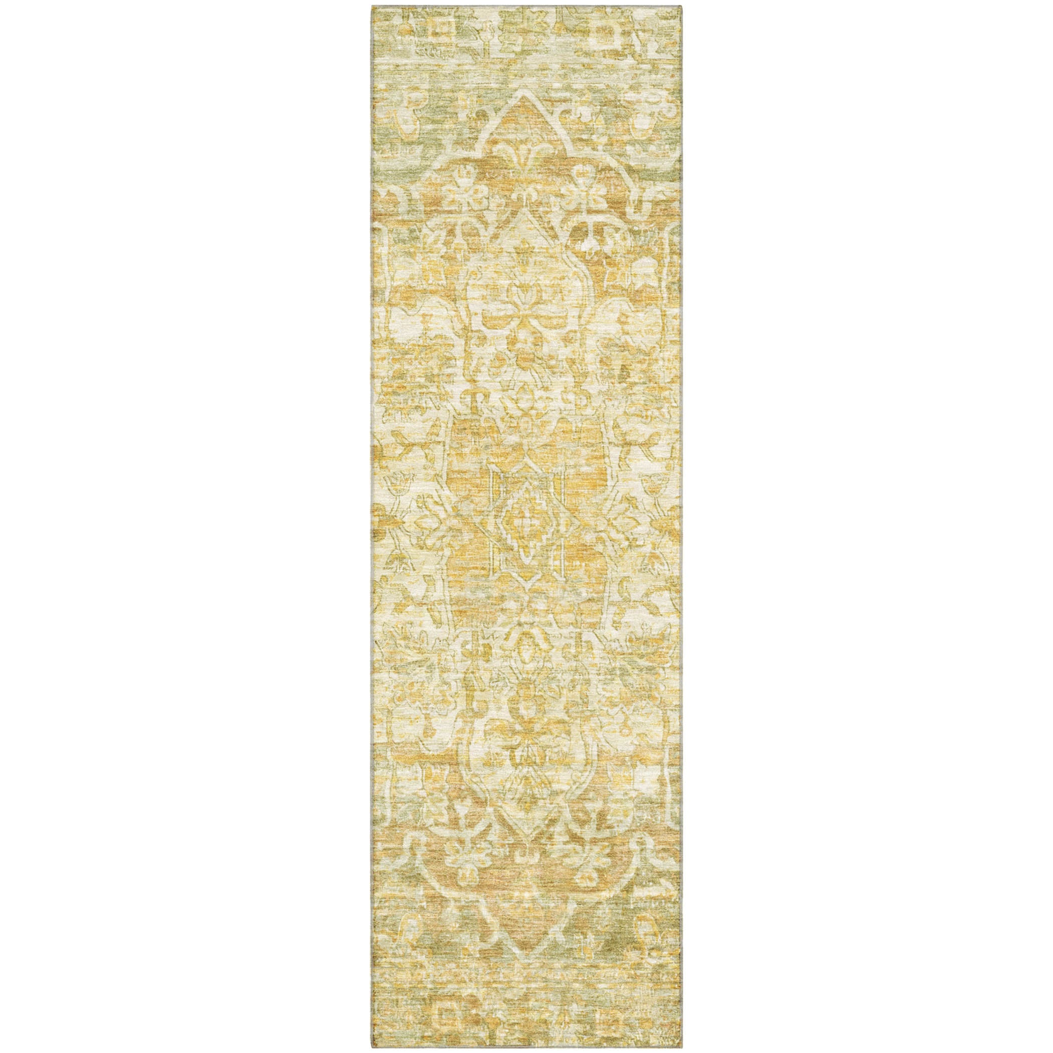 Ghent Machine Washable Traditional Tan Brown Rug 2'3" x 7'6" #shape_Runner
