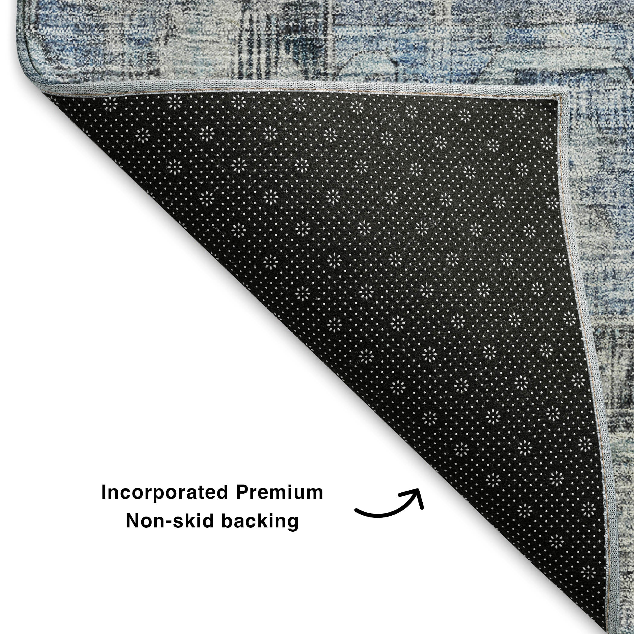 Istanbul Machine Washable Traditional Blue Rug 1'8" x 2'6" #shape_Rectangle