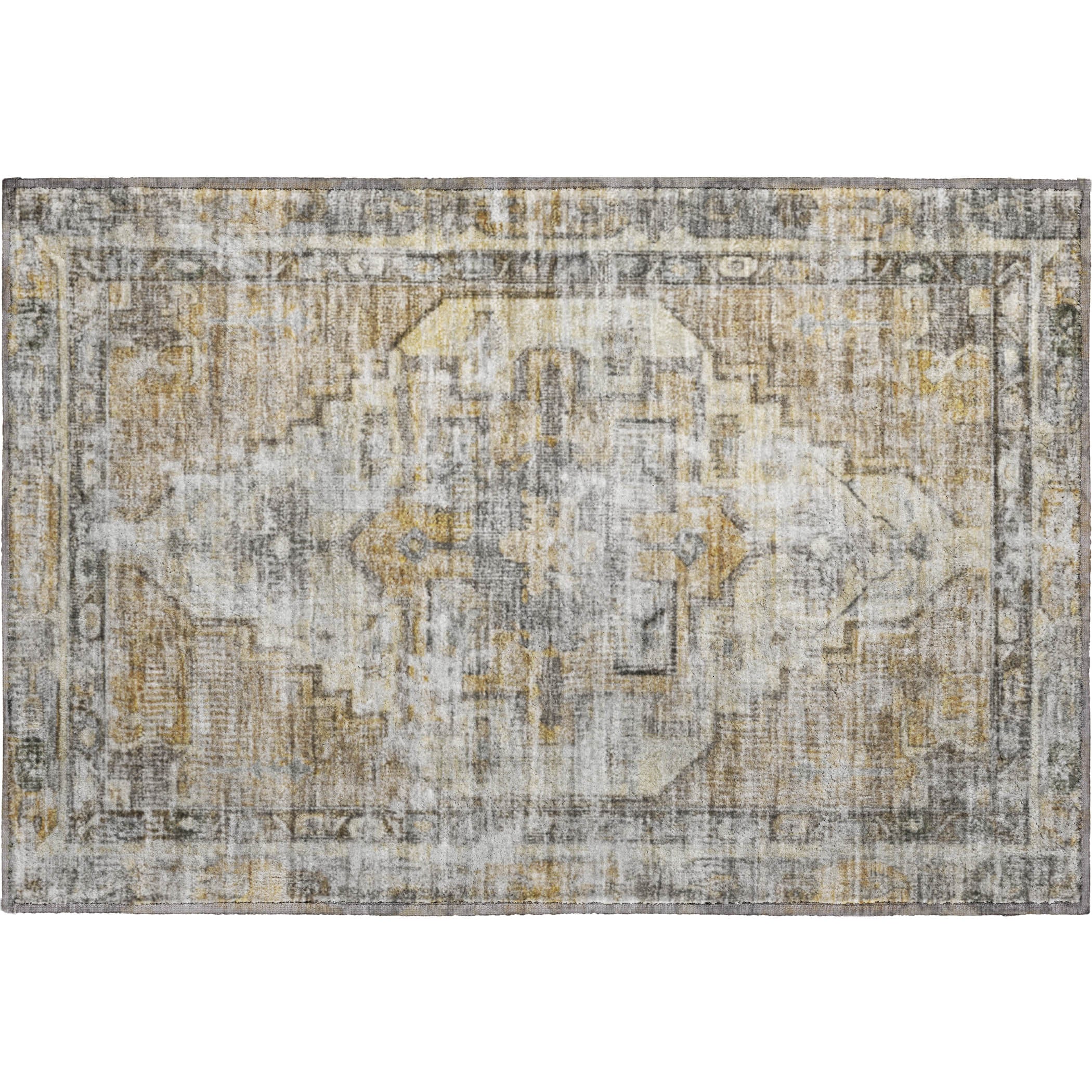 Istanbul Machine Washable Traditional Brown Rug 1'8" x 2'6" #shape_Rectangle