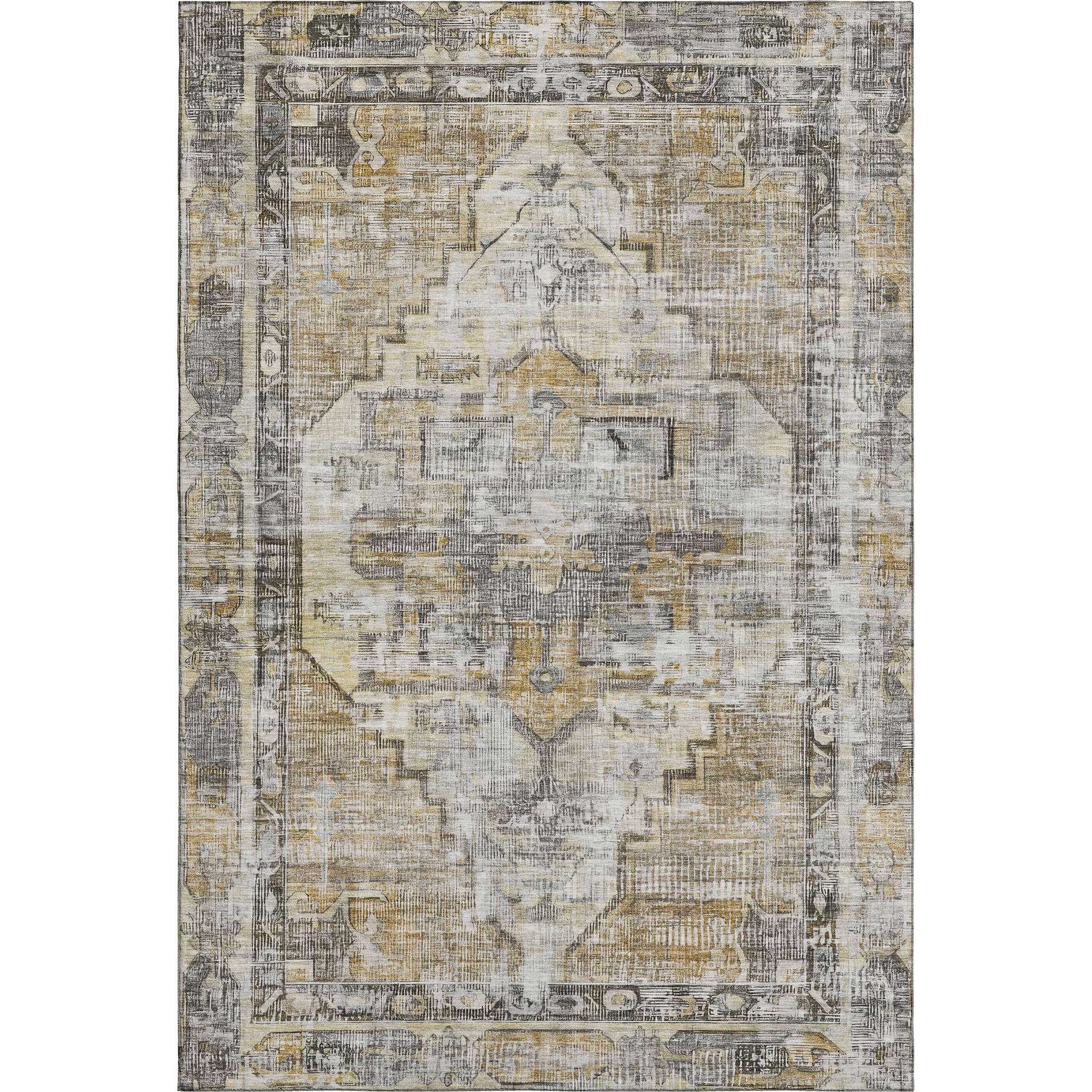Istanbul Machine Washable Traditional Brown Rug 2'6" x 3'10" #shape_Rectangle