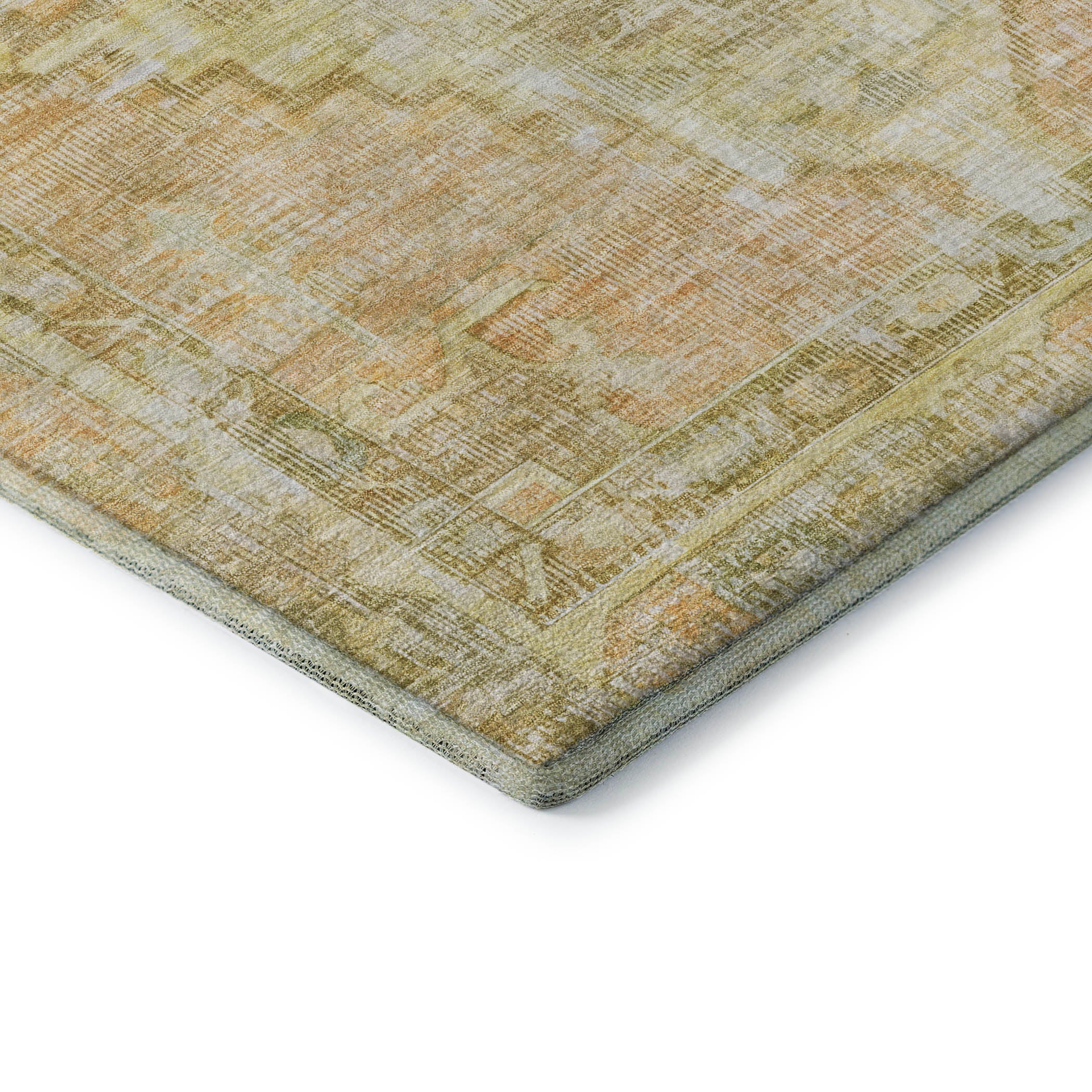 Istanbul Machine Washable Traditional Gold Rug 1'8" x 2'6" #shape_Rectangle