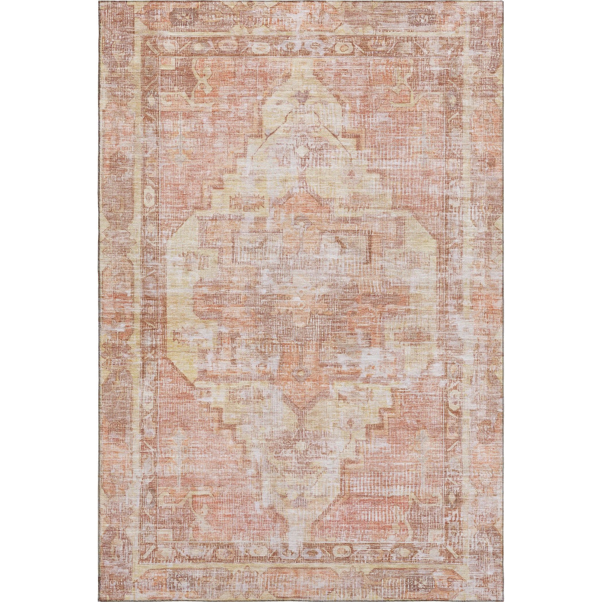 Istanbul Machine Washable Traditional Terracotta Orange Rug 2'6" x 3'10" #shape_Rectangle