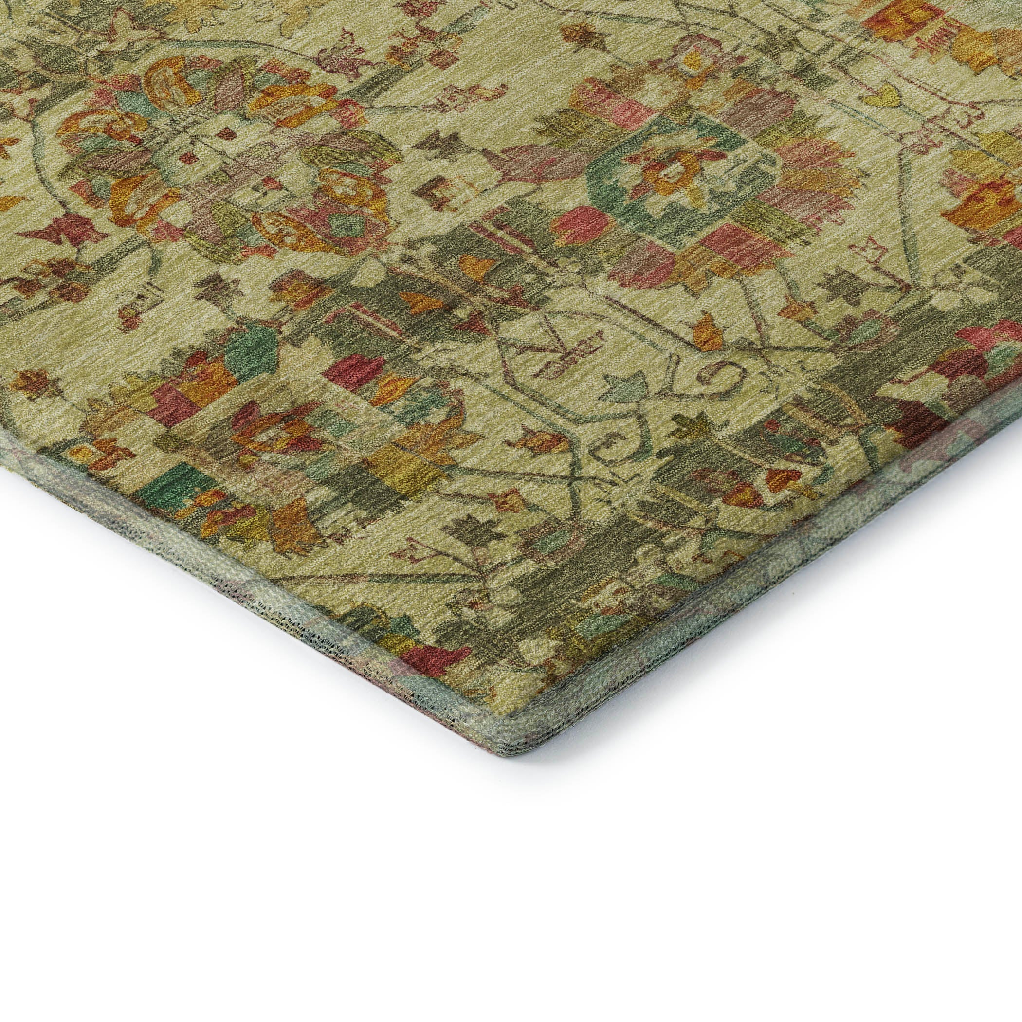 Kotor Machine Washable Traditional Gold Rug 1'8" x 2'6" #shape_Rectangle