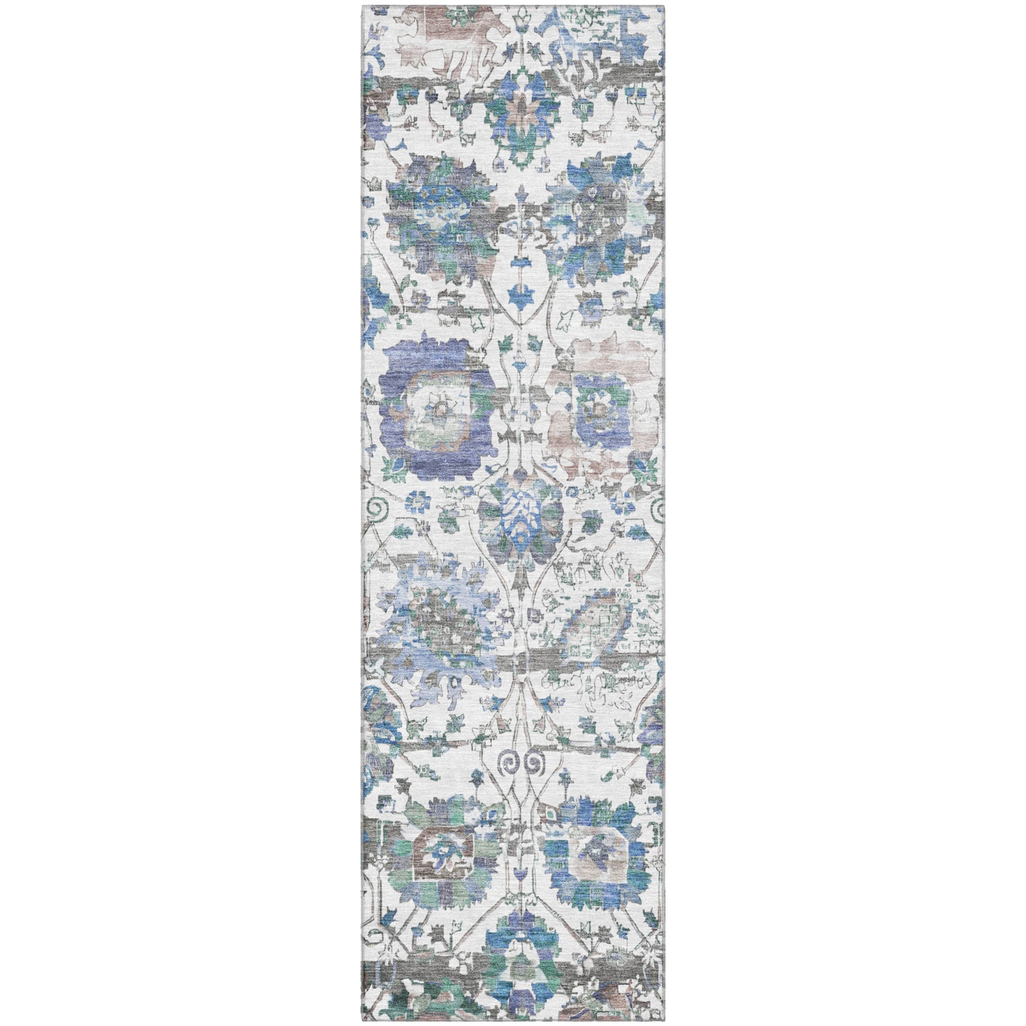 Kotor Machine Washable Traditional Ivory Rug 2'3" x 7'6" #shape_Runner