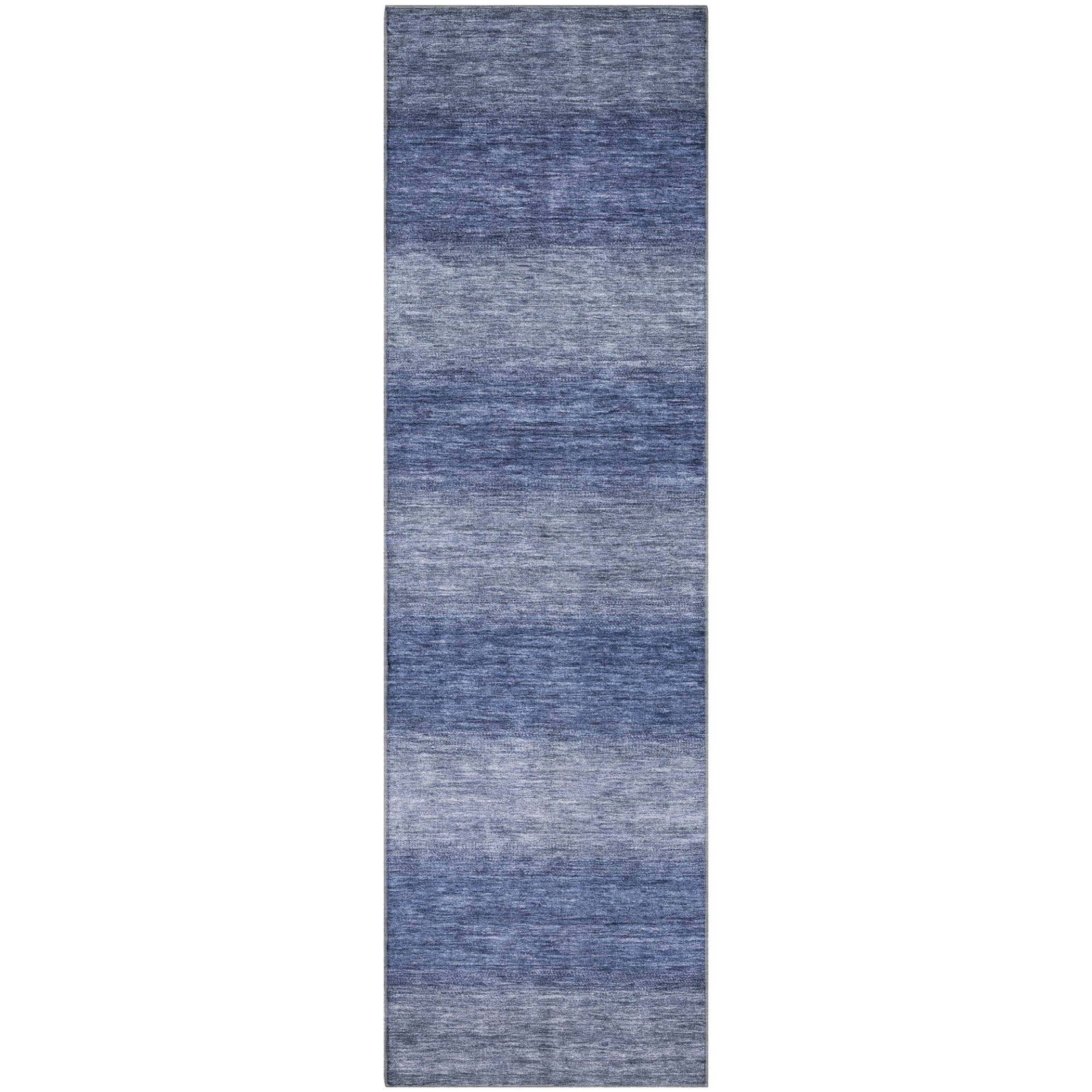 Sintra Machine Washable Transitional Blue Rug 2'3" x 7'6" #shape_Runner