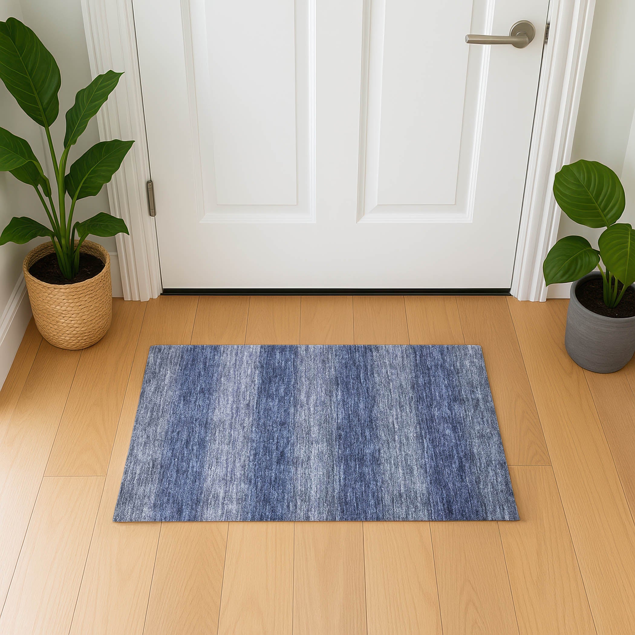 Sintra Machine Washable Transitional Blue Rug 1'8" x 2'6" #shape_Rectangle