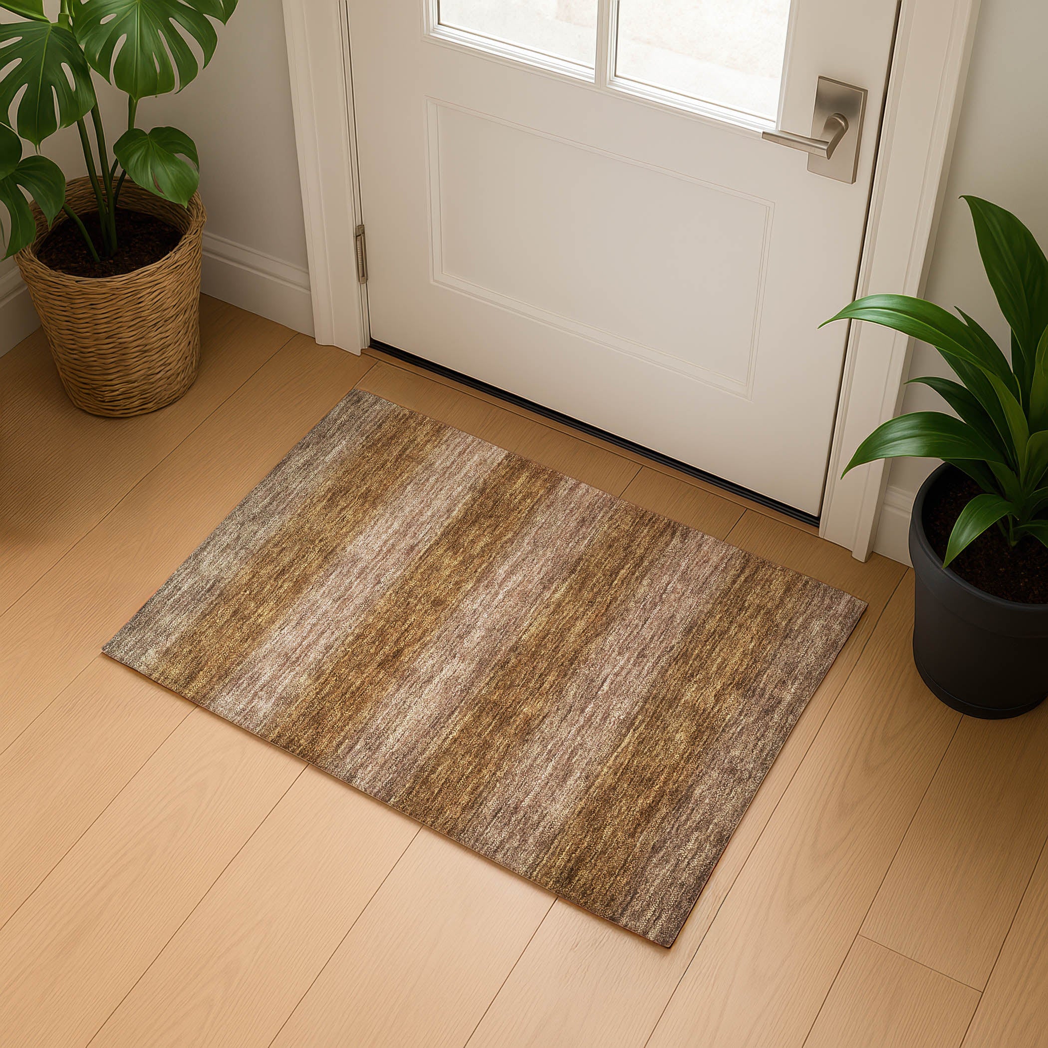 Sintra Machine Washable Transitional Brown Rug 1'8" x 2'6" #shape_Rectangle