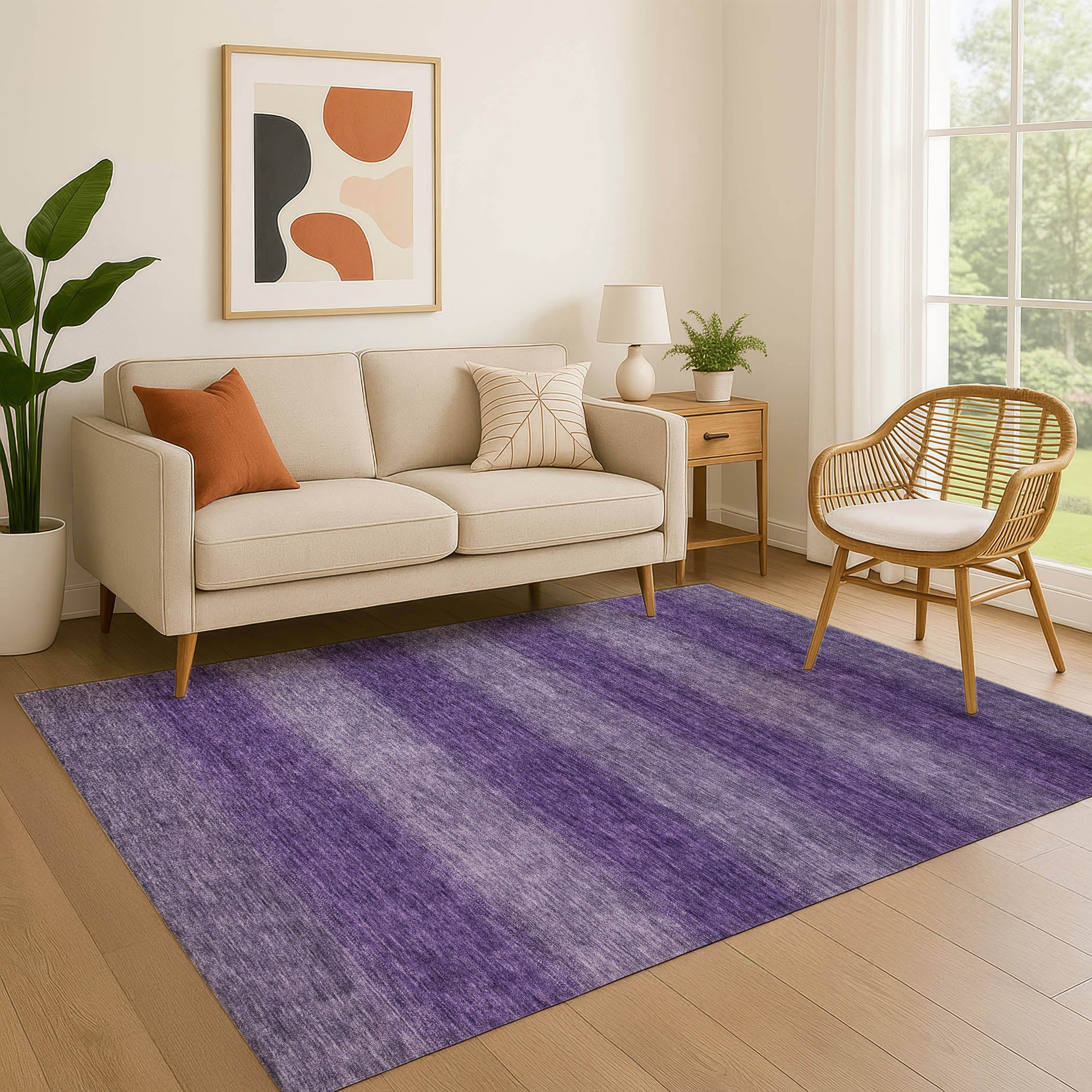 Sintra Machine Washable Transitional Purple Rug 2'6" x 3'10" #shape_Rectangle