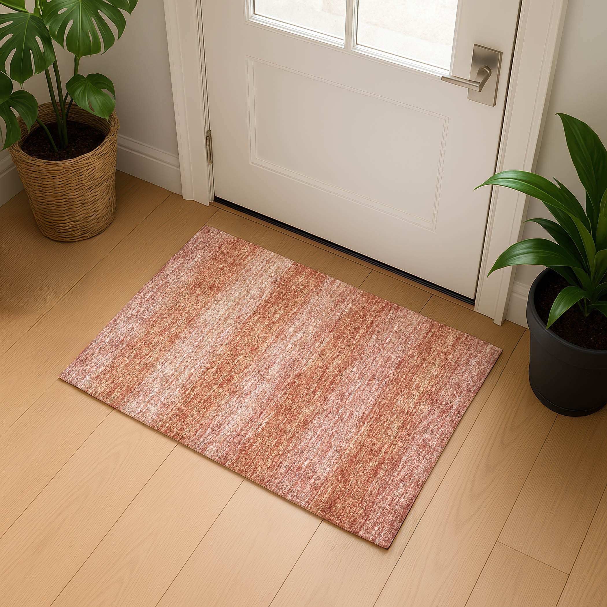 Sintra Machine Washable Transitional Terracotta Orange Rug 1'8" x 2'6" #shape_Rectangle
