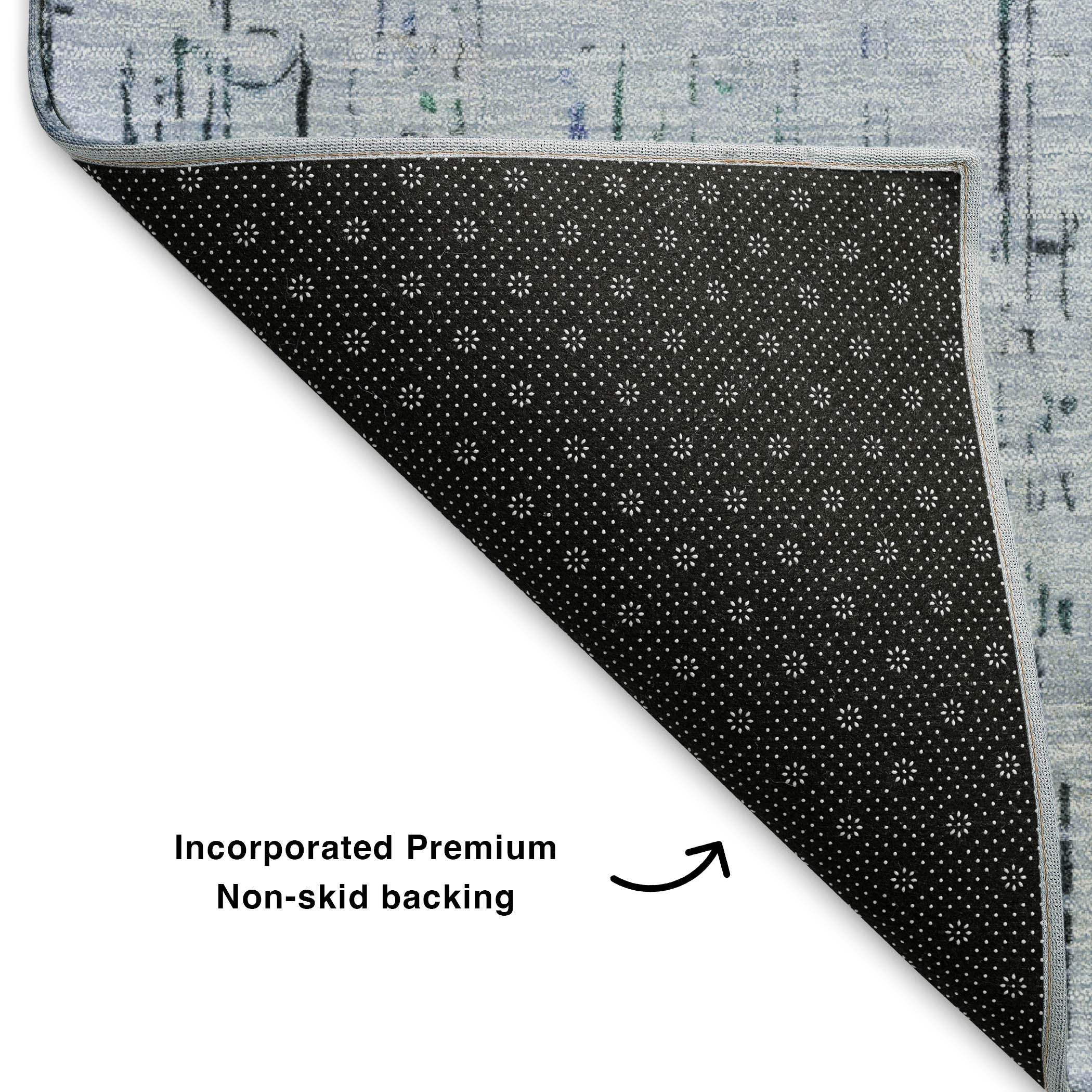 Prague Machine Washable Transitional Blue Rug 1'8" x 2'6" #shape_Rectangle