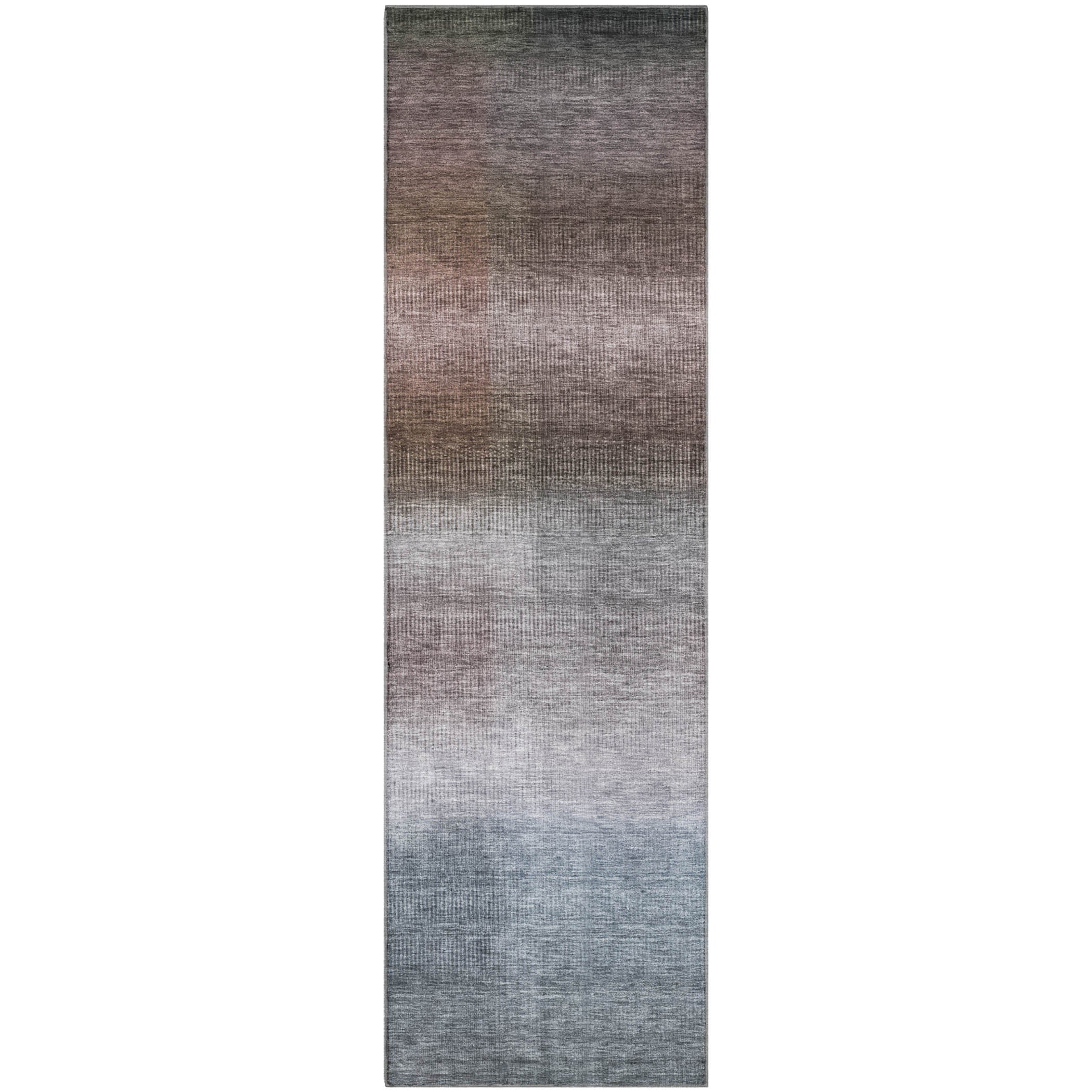 Colombo Machine Washable Transitional Brown Rug 2'3" x 7'6" #shape_Runner