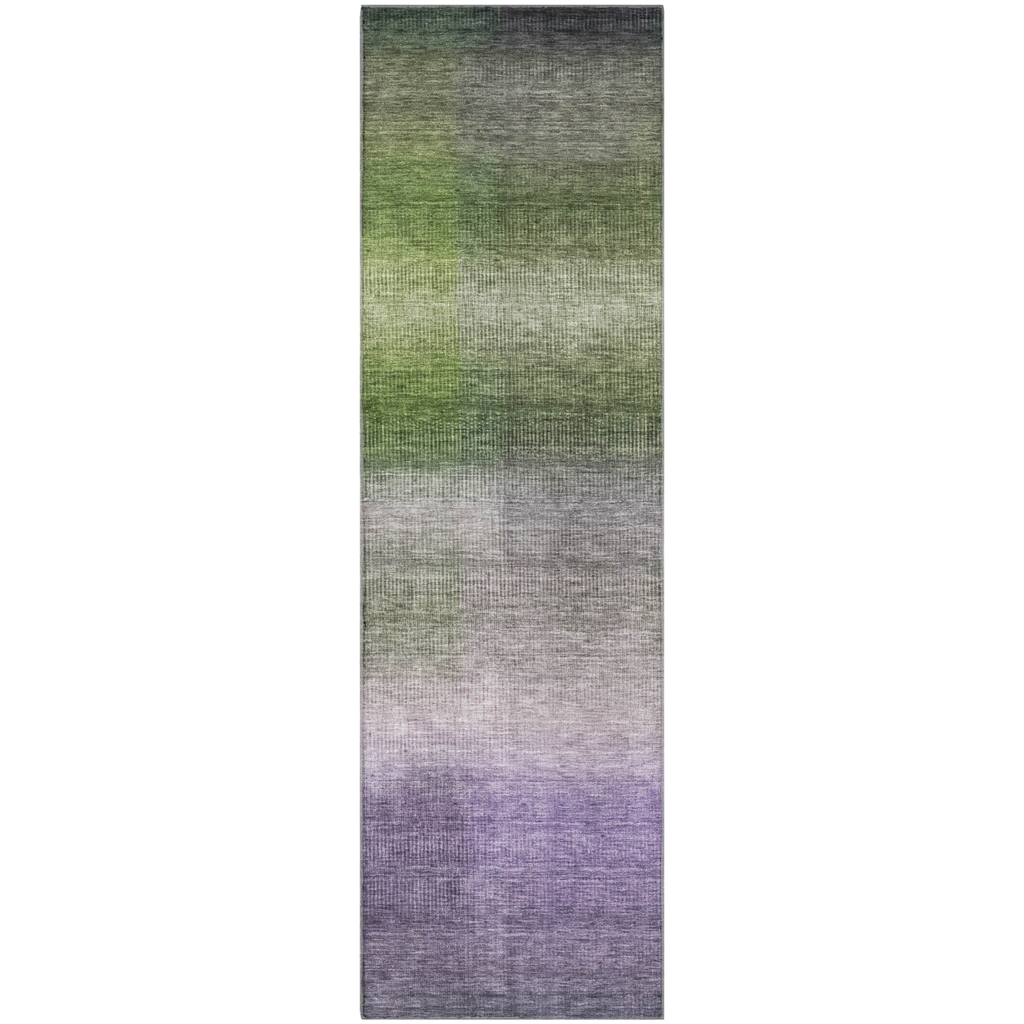 Colombo Machine Washable Transitional Olive Green Rug 2'3" x 7'6" #shape_Runner