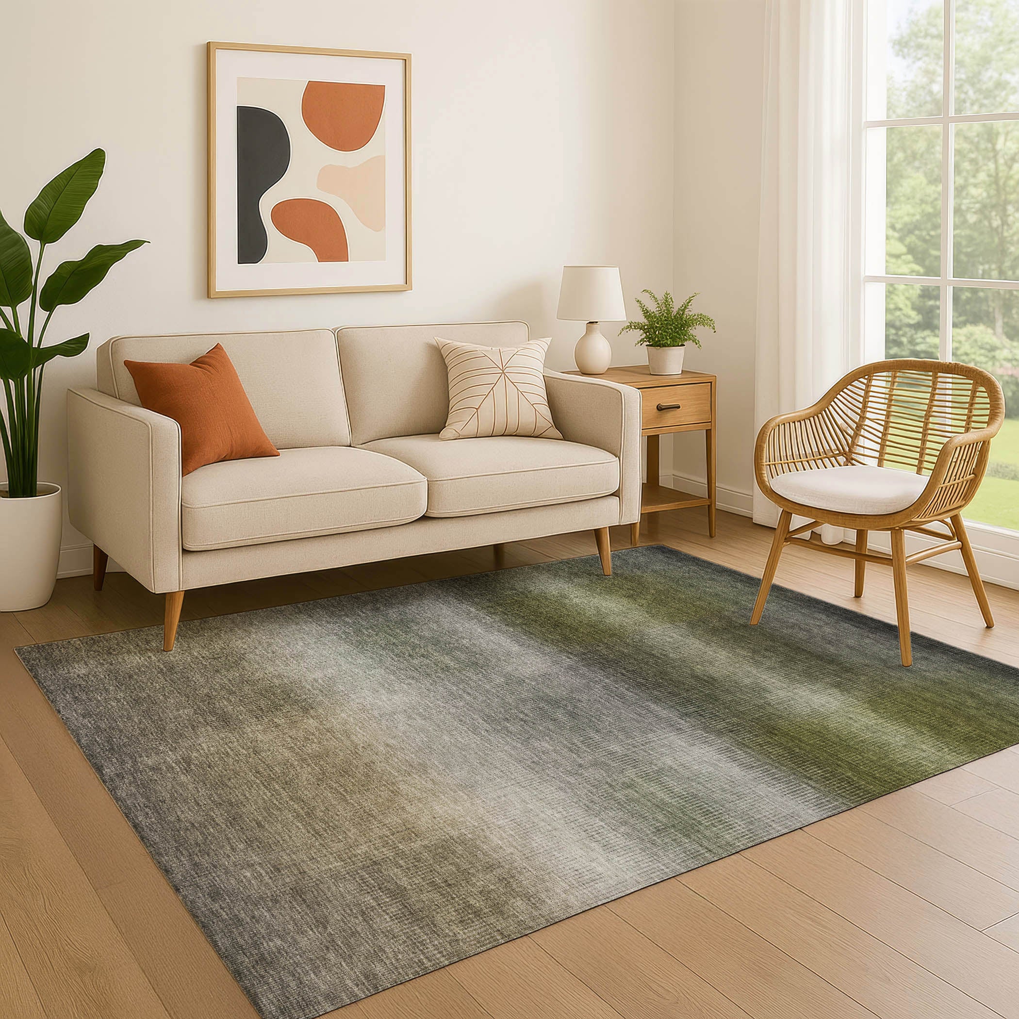 Colombo Machine Washable Transitional Pewter Gray Rug 2'6" x 3'10" #shape_Rectangle