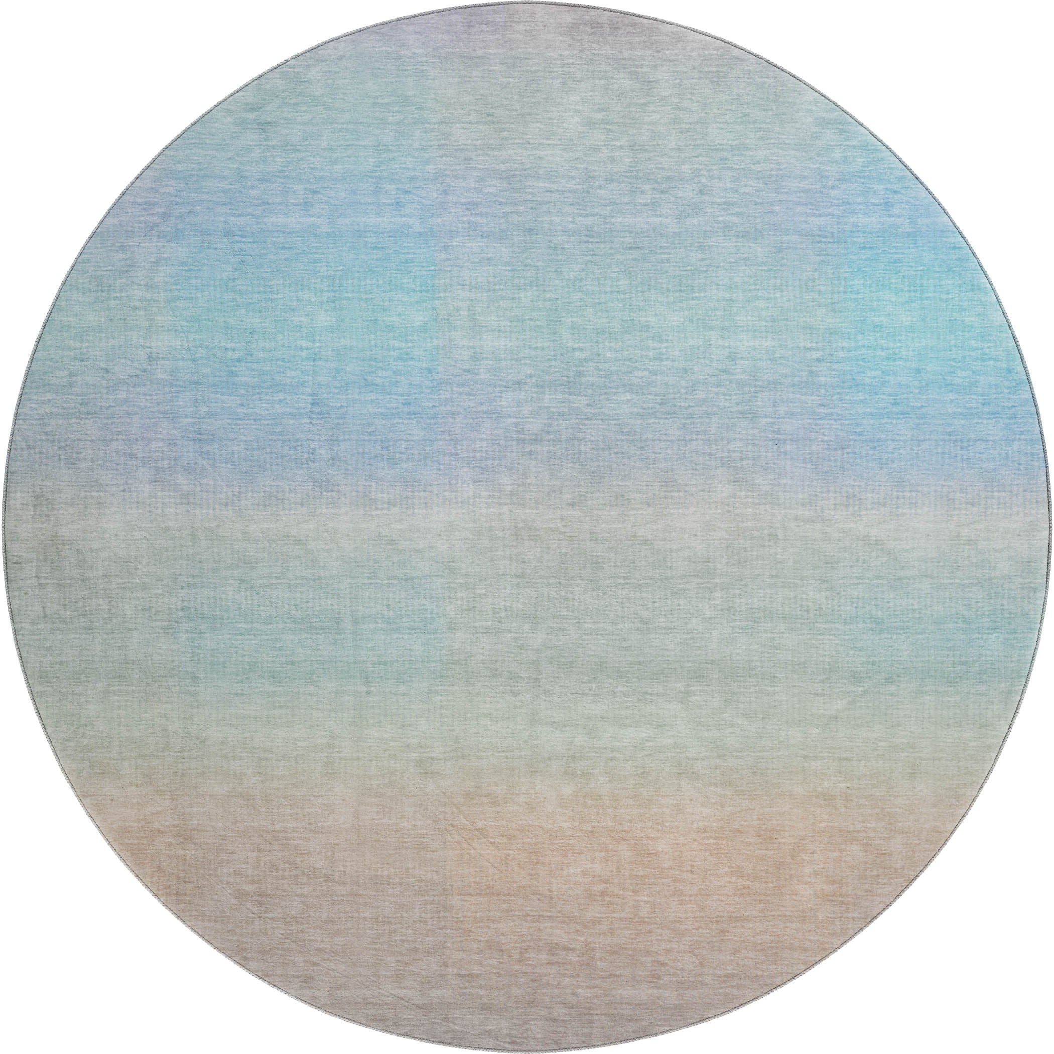 Colombo Machine Washable Transitional Sky Blue Rug 8' x 8' #shape_Round