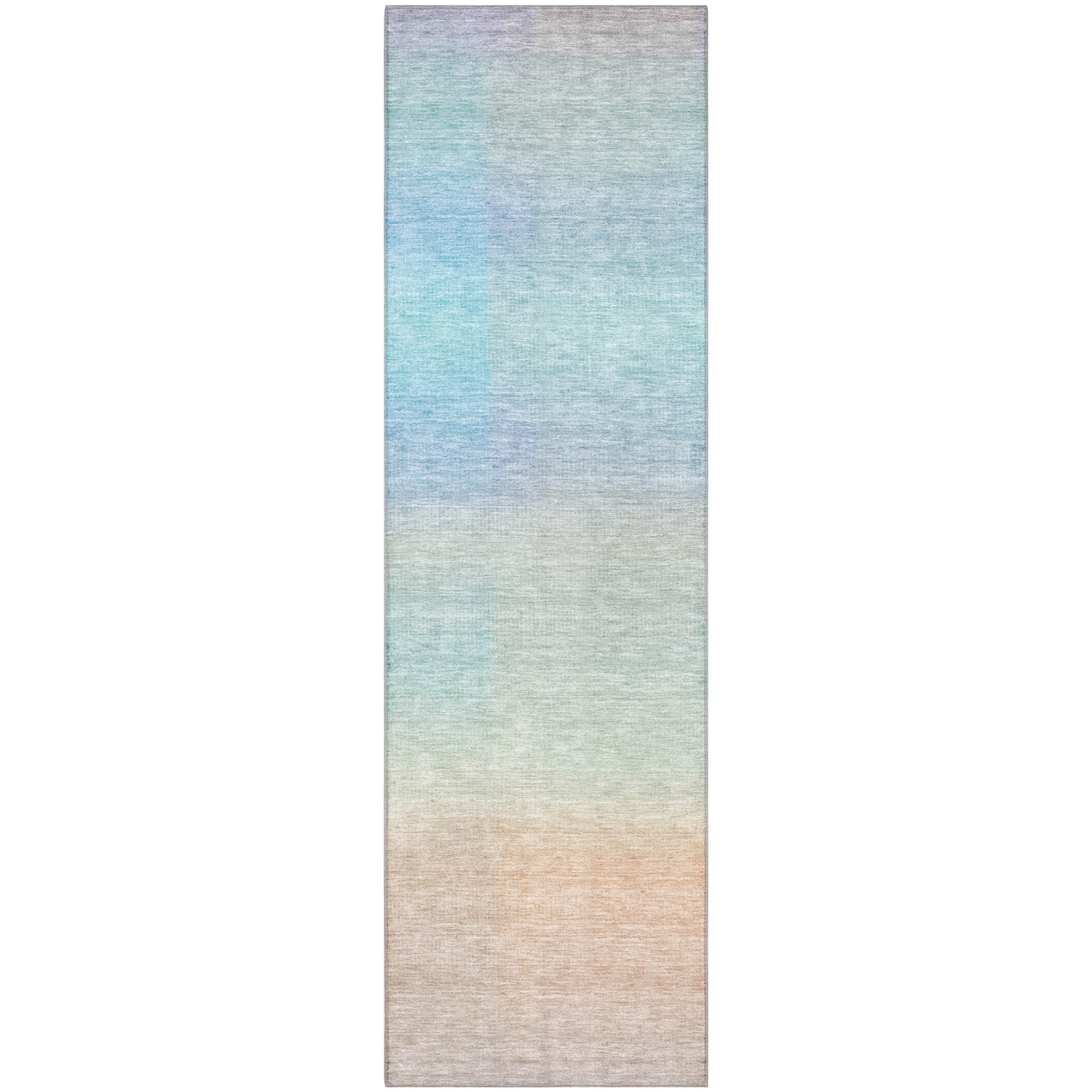 Colombo Machine Washable Transitional Sky Blue Rug 2'3" x 7'6" #shape_Runner