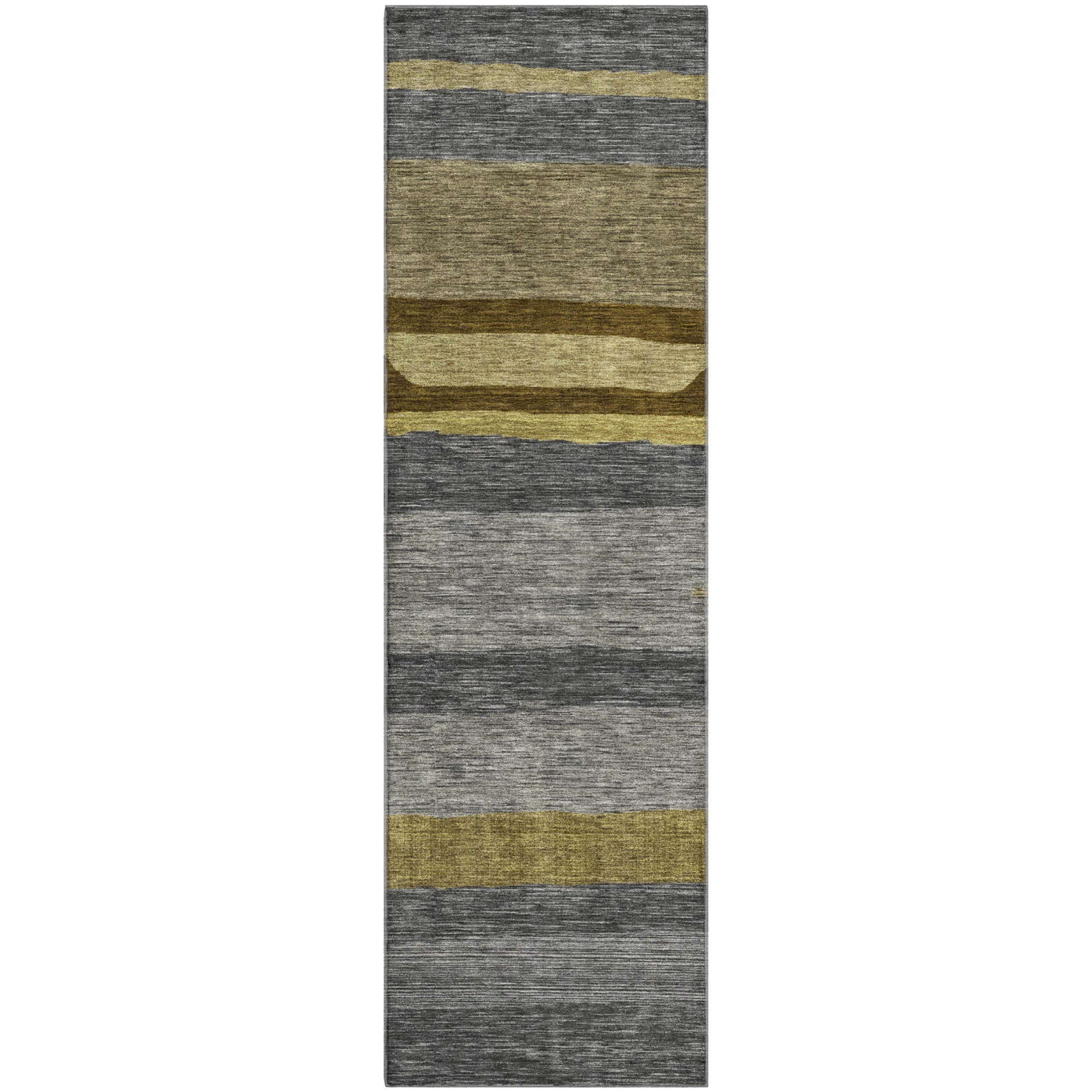Dublin Machine Washable Transitional Gray Rug 2'3" x 7'6" #shape_Runner