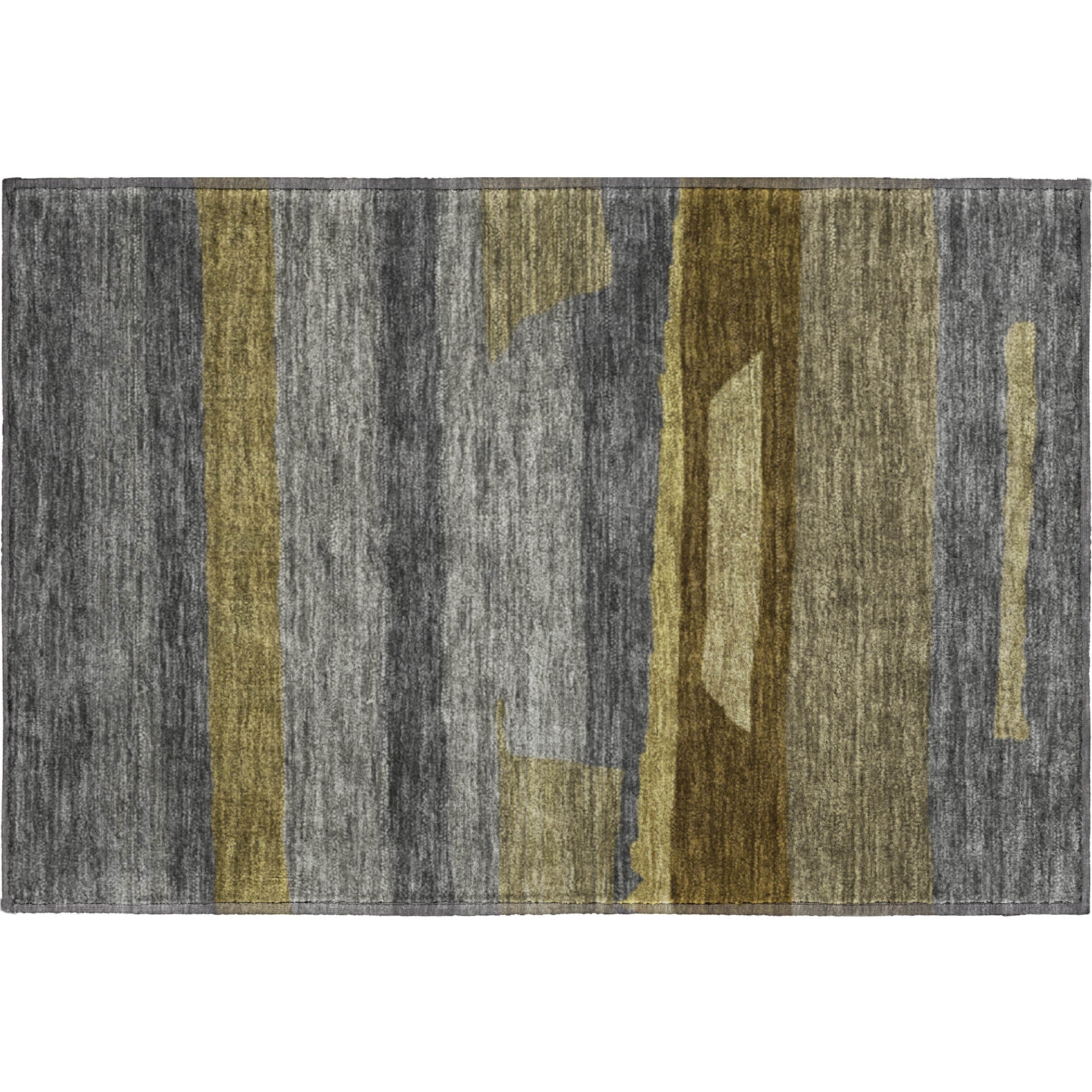 Dublin Machine Washable Transitional Gray Rug 1'8" x 2'6" #shape_Rectangle