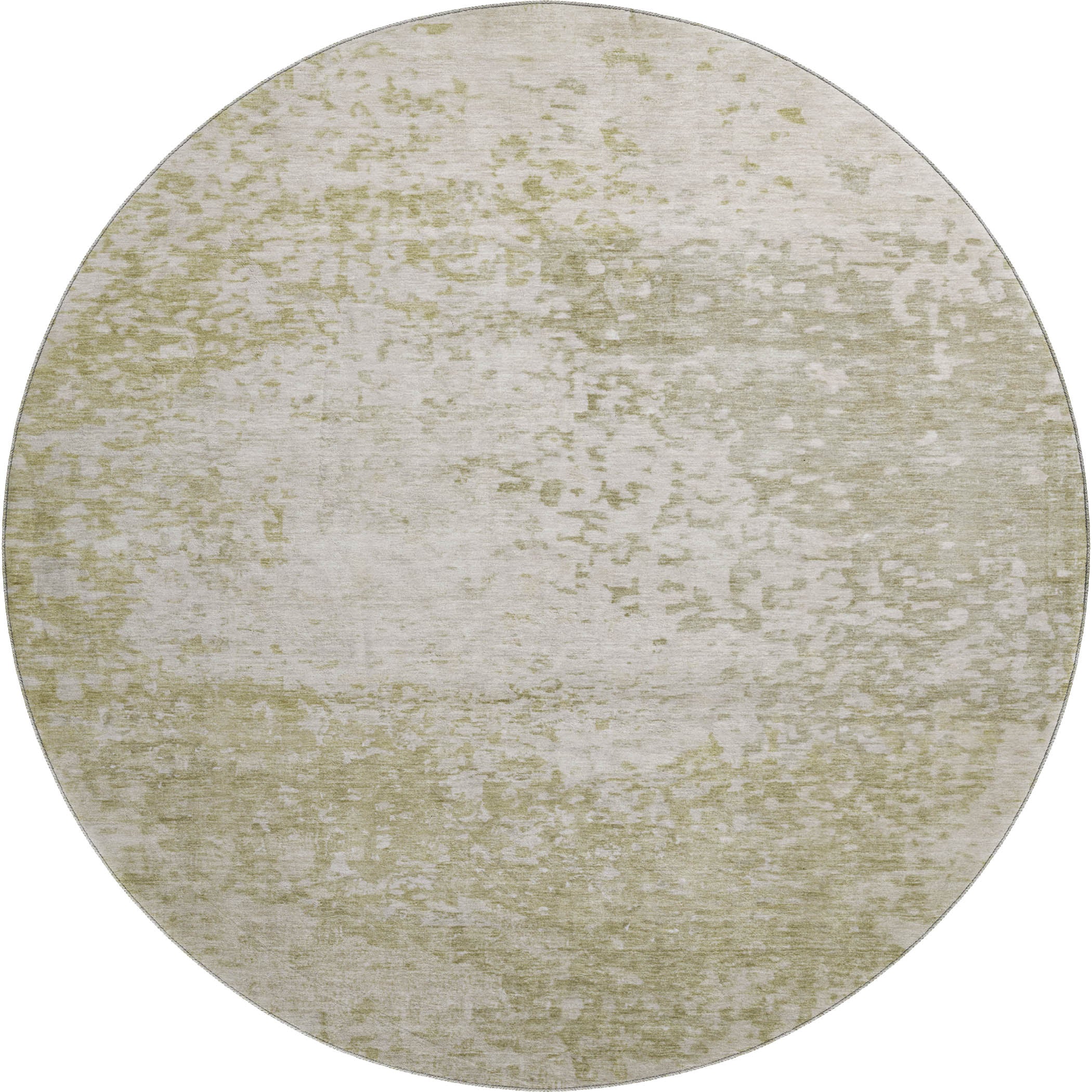 Oslo Machine Washable Transitional Beige Brown Rug 8' x 8' #shape_Round