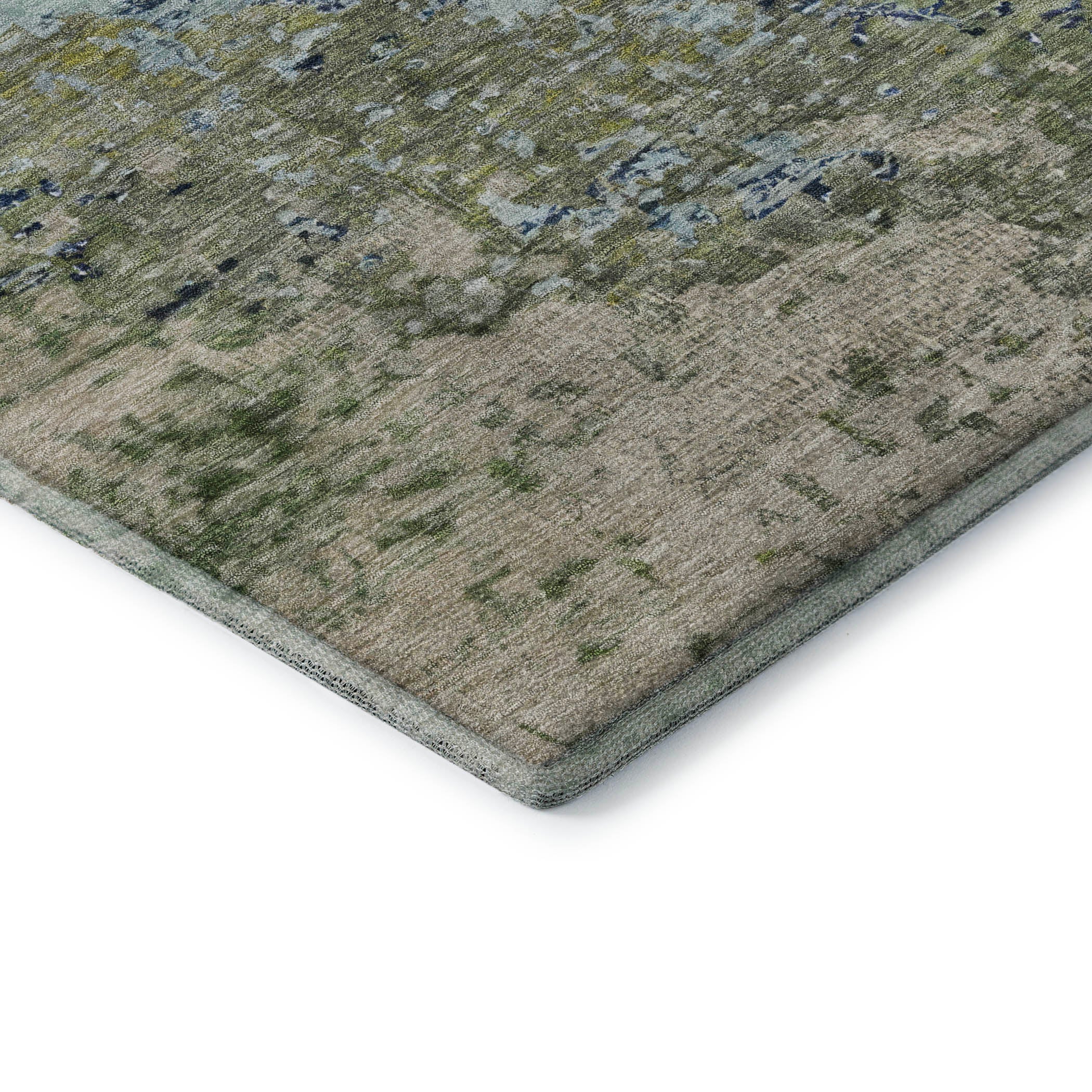 Oslo Machine Washable Transitional Blue Rug 1'8" x 2'6" #shape_Rectangle