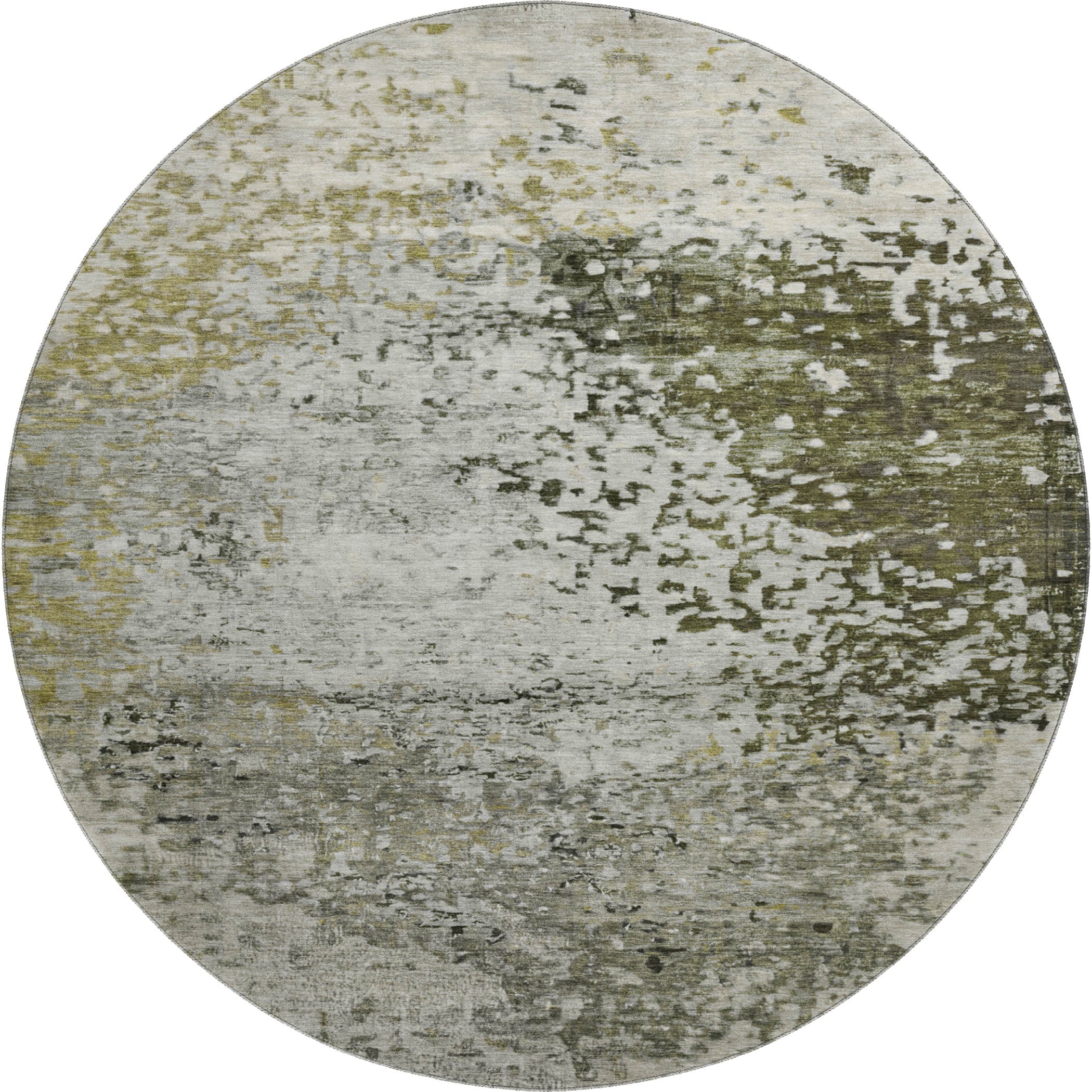 Oslo Machine Washable Transitional Graphite Gray Rug 8' x 8' #shape_Round