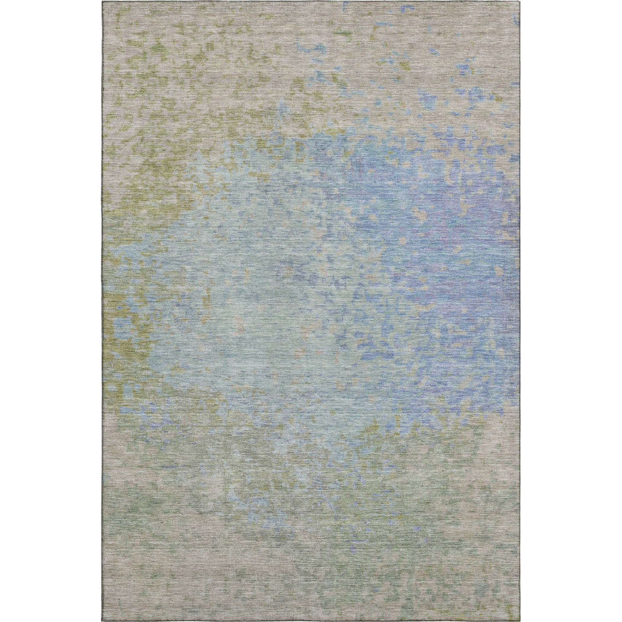 Oslo Machine Washable Transitional Sky Blue Rug 2'6" x 3'10" #shape_Rectangle