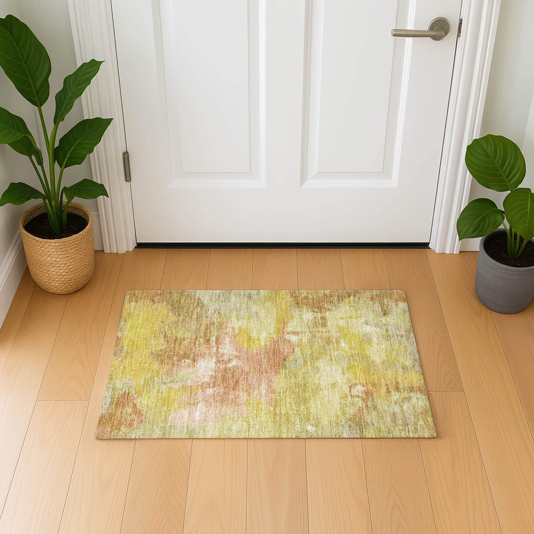 Seville Machine Washable Transitional Aloe Green Rug 1'8" x 2'6" #shape_Rectangle