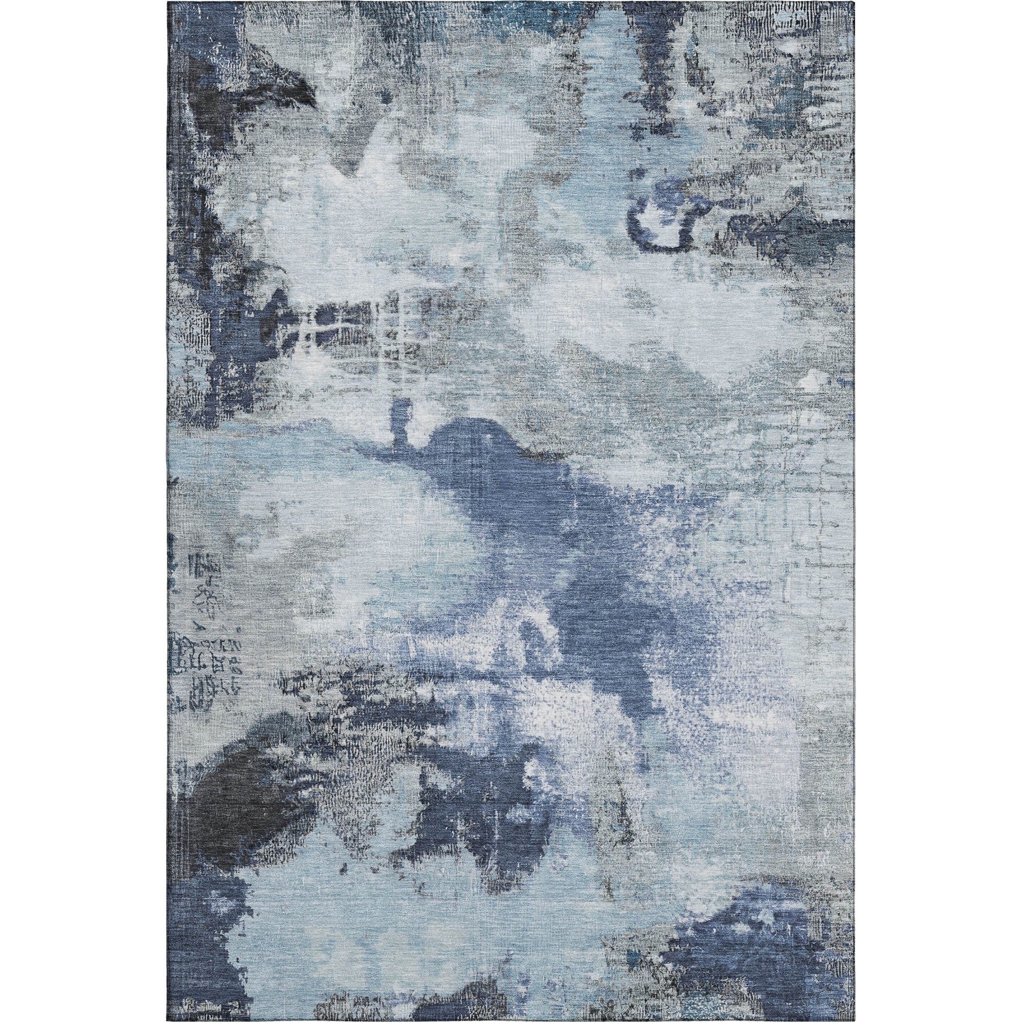 Seville Machine Washable Transitional Blue Rug 2'6" x 3'10" #shape_Rectangle