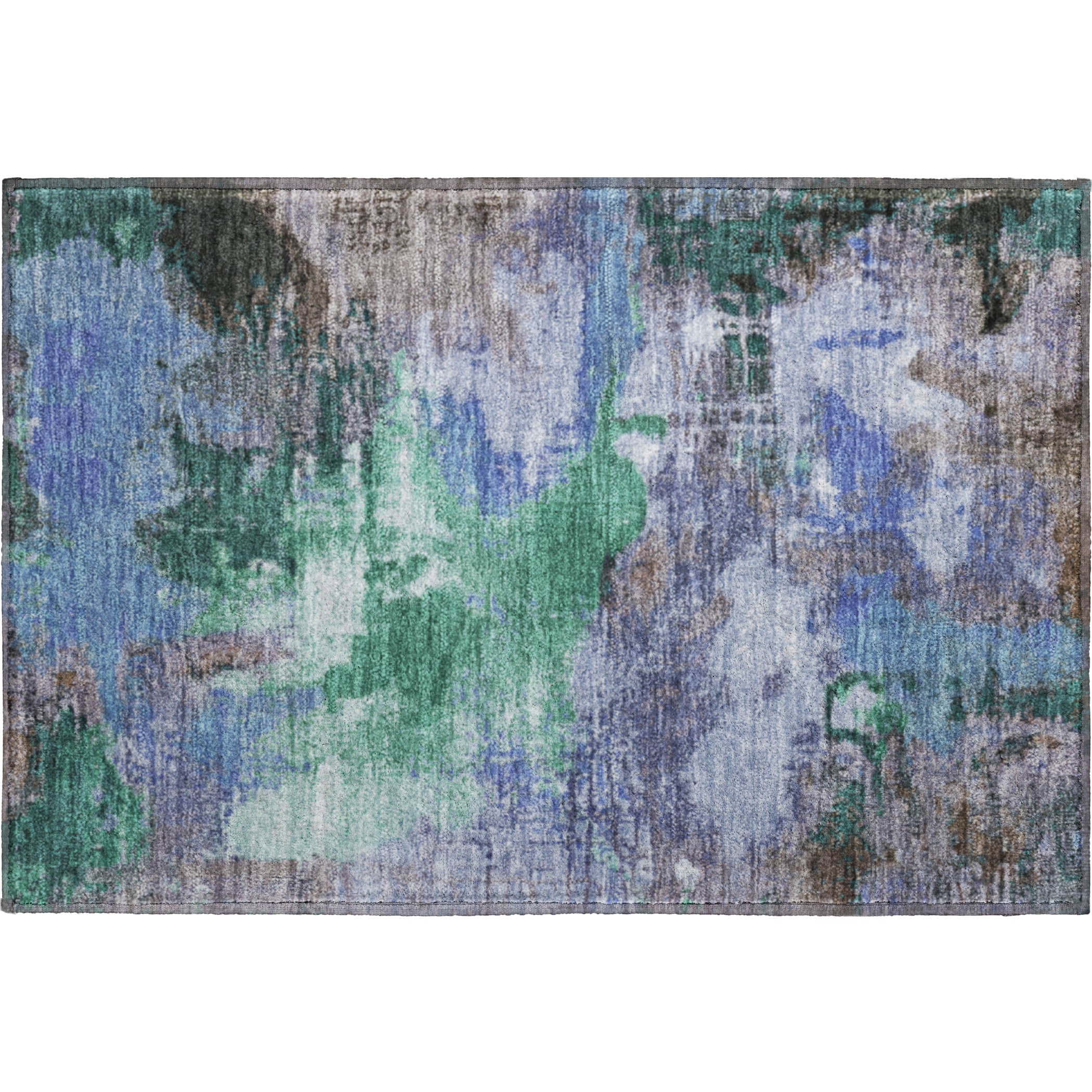 Seville Machine Washable Transitional Green Rug 1'8" x 2'6" #shape_Rectangle