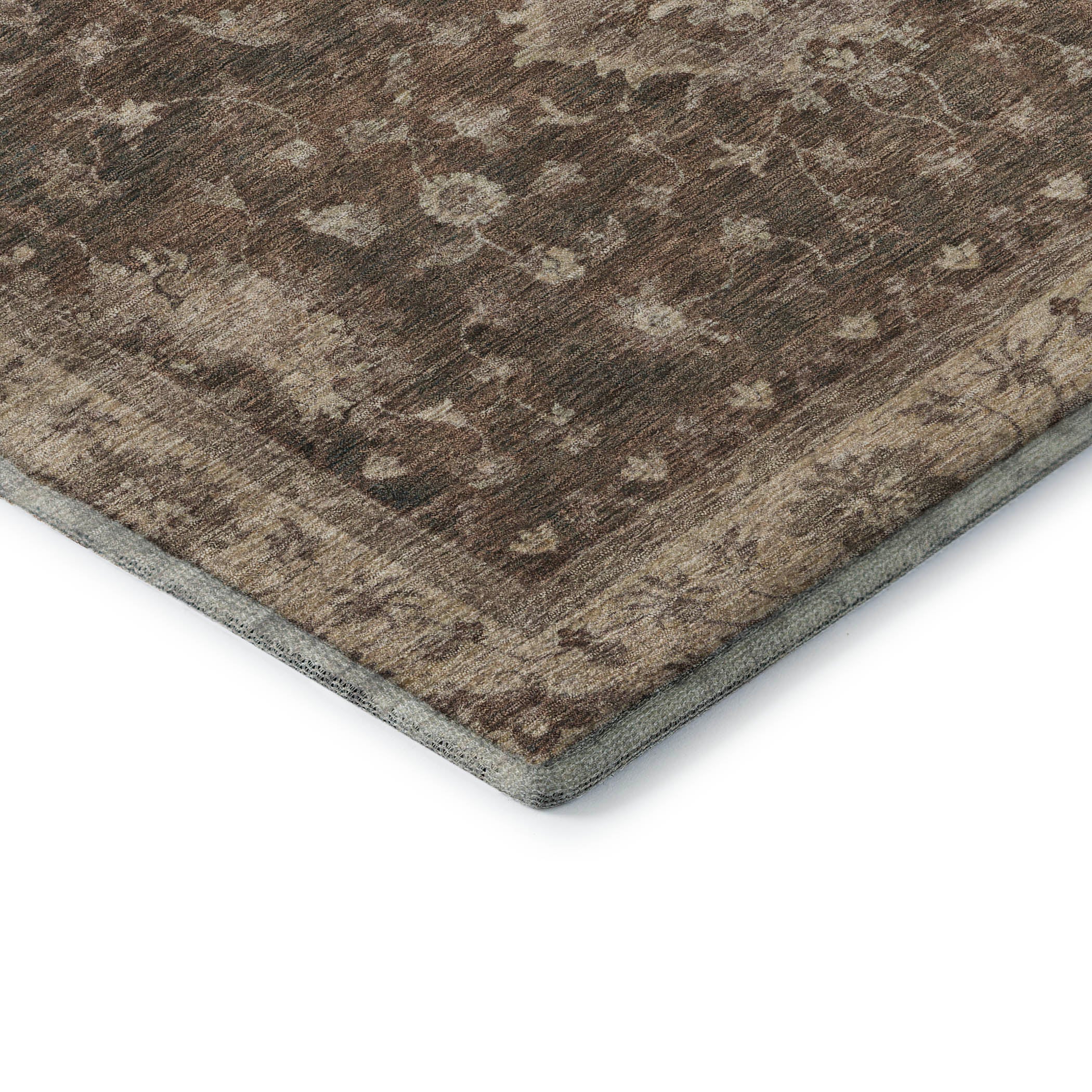 Siena Machine Washable Traditional Brown Rug 1'8" x 2'6" #shape_Rectangle